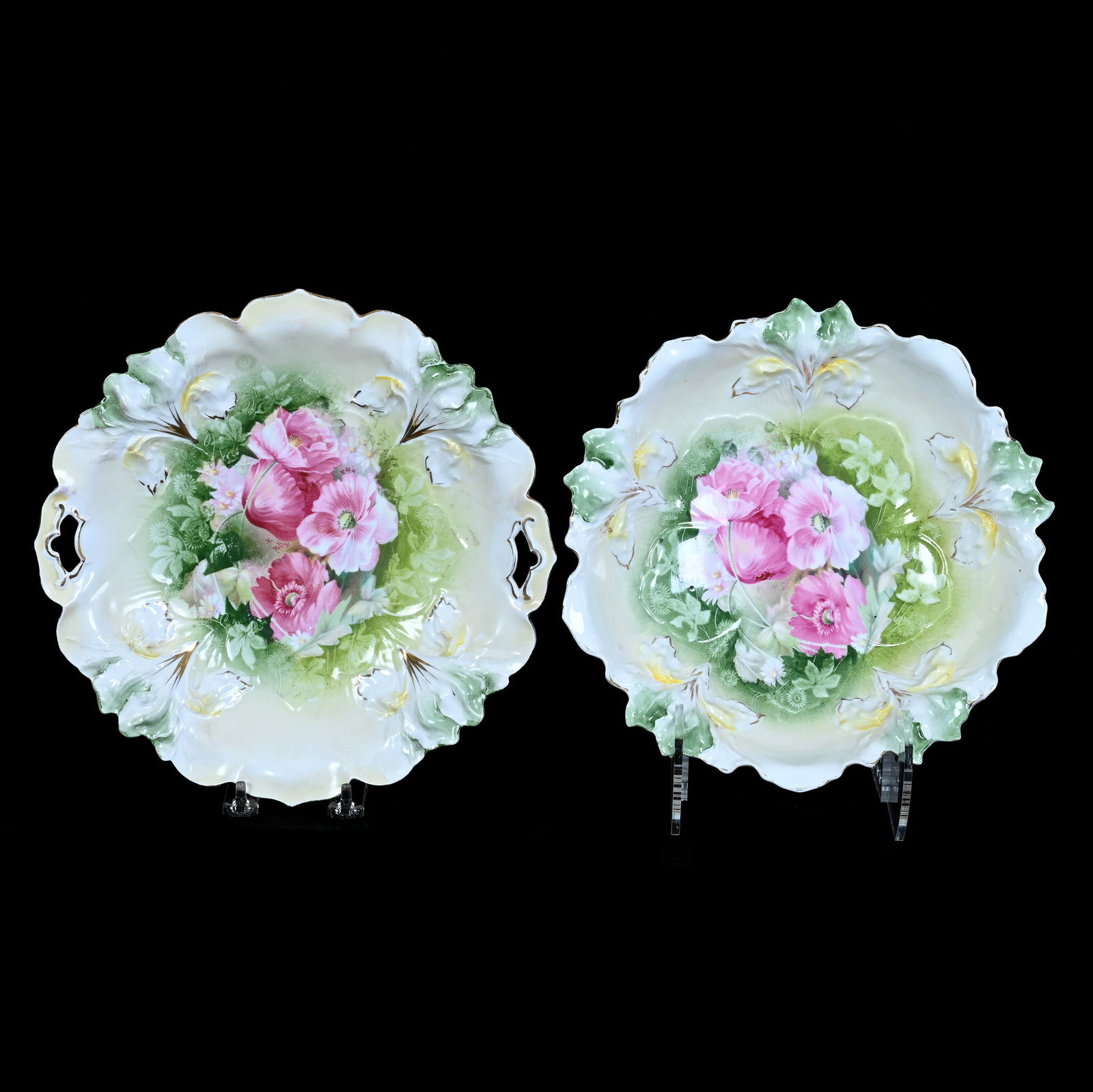 Bowl And Two Handled Cake Plate, Marked R.S. Prussia, Iris Mold (1 of 2)