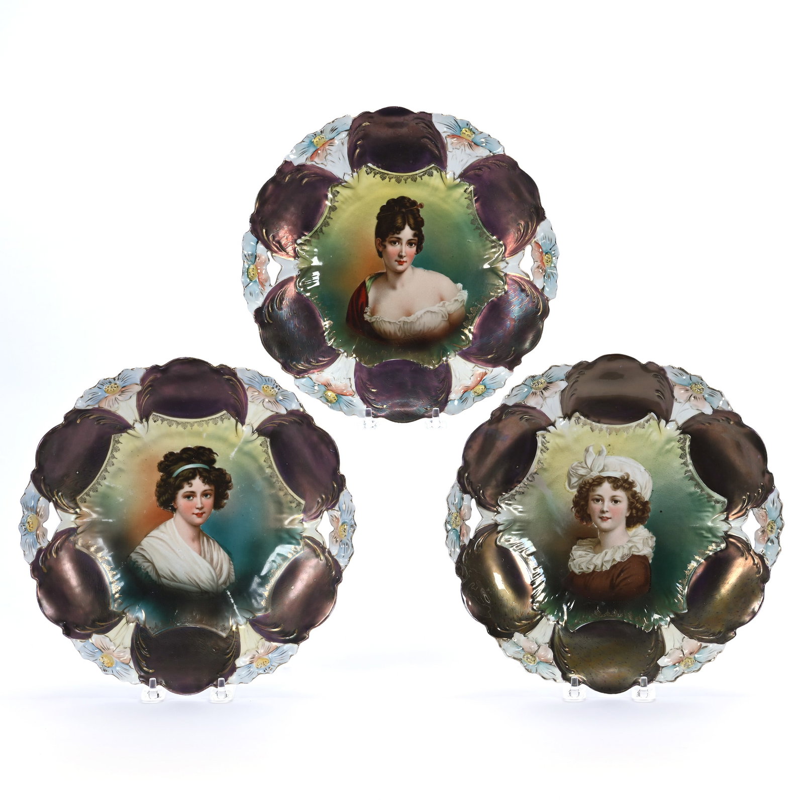 (3) Two Handled Cake Plates, Lily Mold (1 of 2)