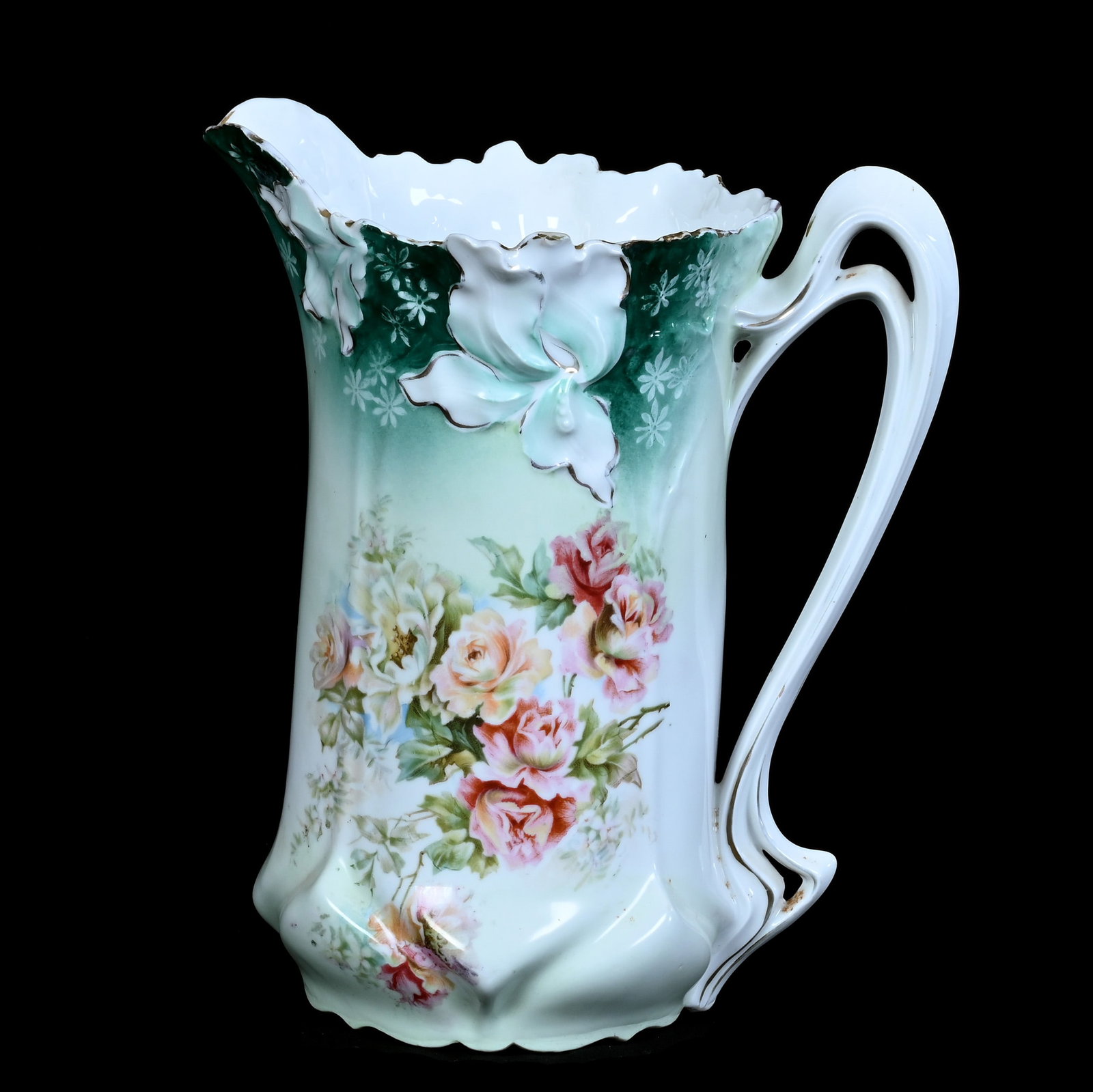 Pitcher, R.S. Steeple Mark, Iris Variation Mold (1 of 4)