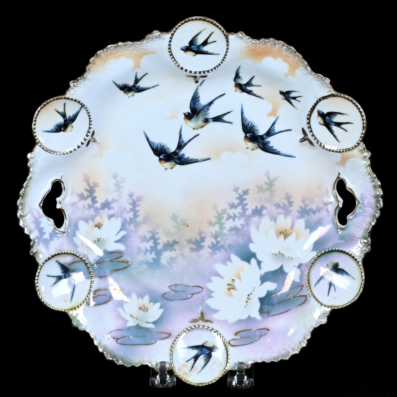 Two Handled Cake Plate, Unmarked R.S. Prussia (1 of 2)