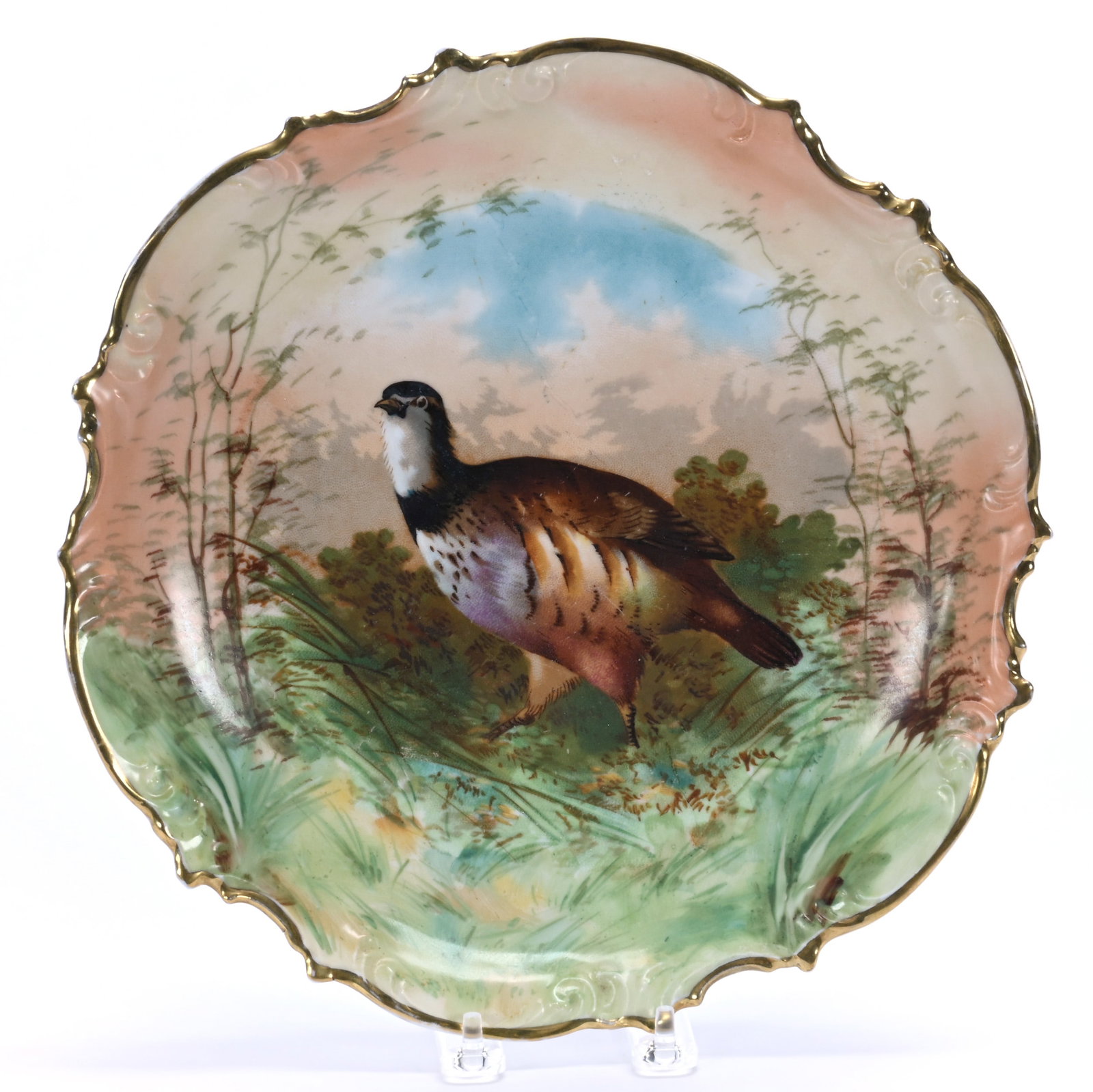 Charger, Marked Prov Saxe: Charger, Marked Prov Saxe, 11.5 x 11.5 x 1.75 Inches, Game Bird Scenic Decor, 1.8 Pounds. LiveAuctioneers Invoices Must Be Paid Using the PAY NOW / CHECK OUT Button Which Includes Fees And Sales Tax. 
