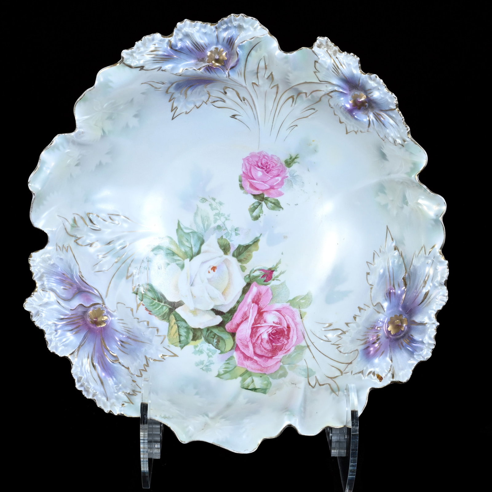 Bowl, Marked R.S. Prussia, Carnation Mold (1 of 5)