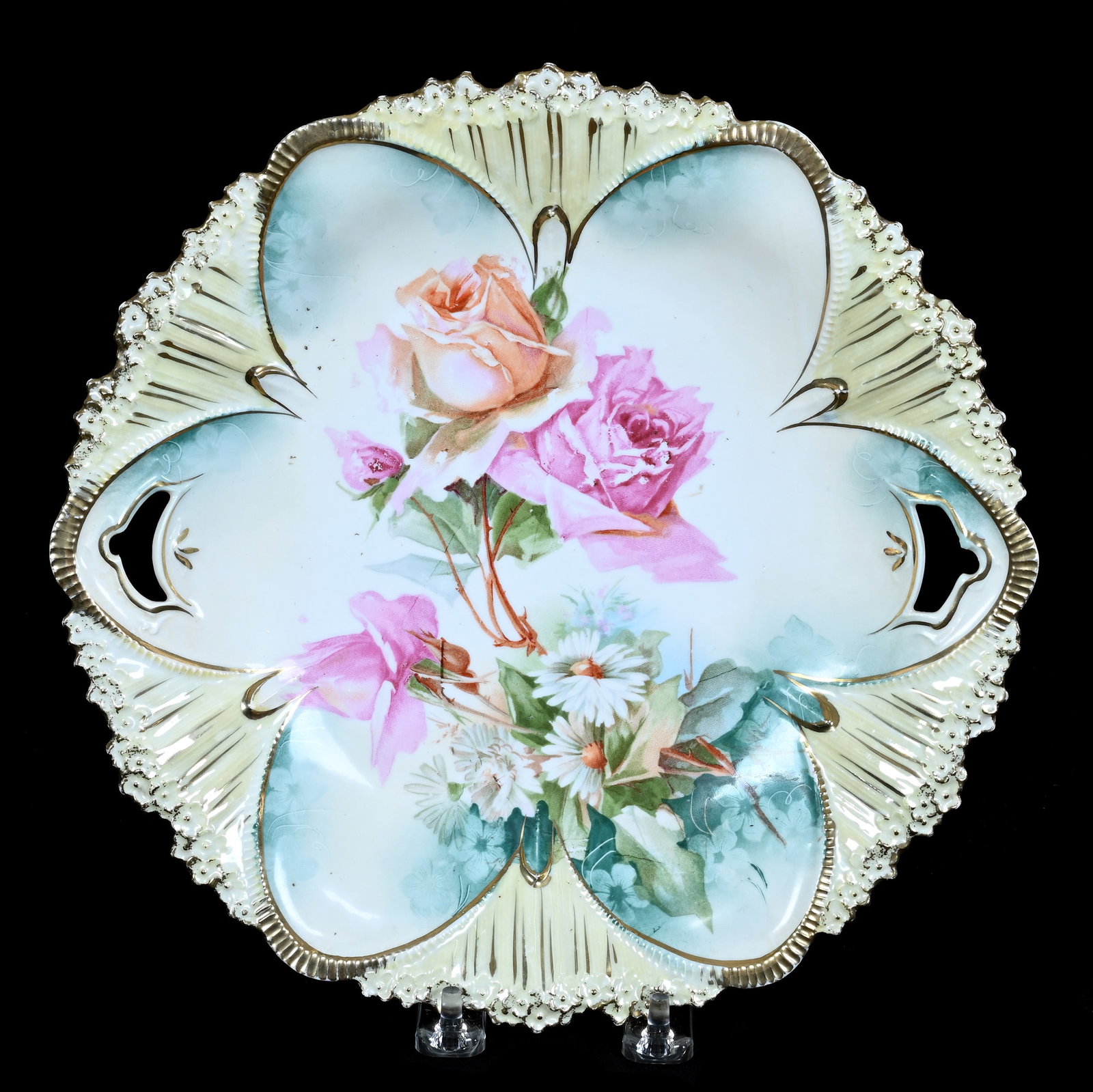 Two Handled Cake Plate, Marked R.S. Prussia (1 of 2)