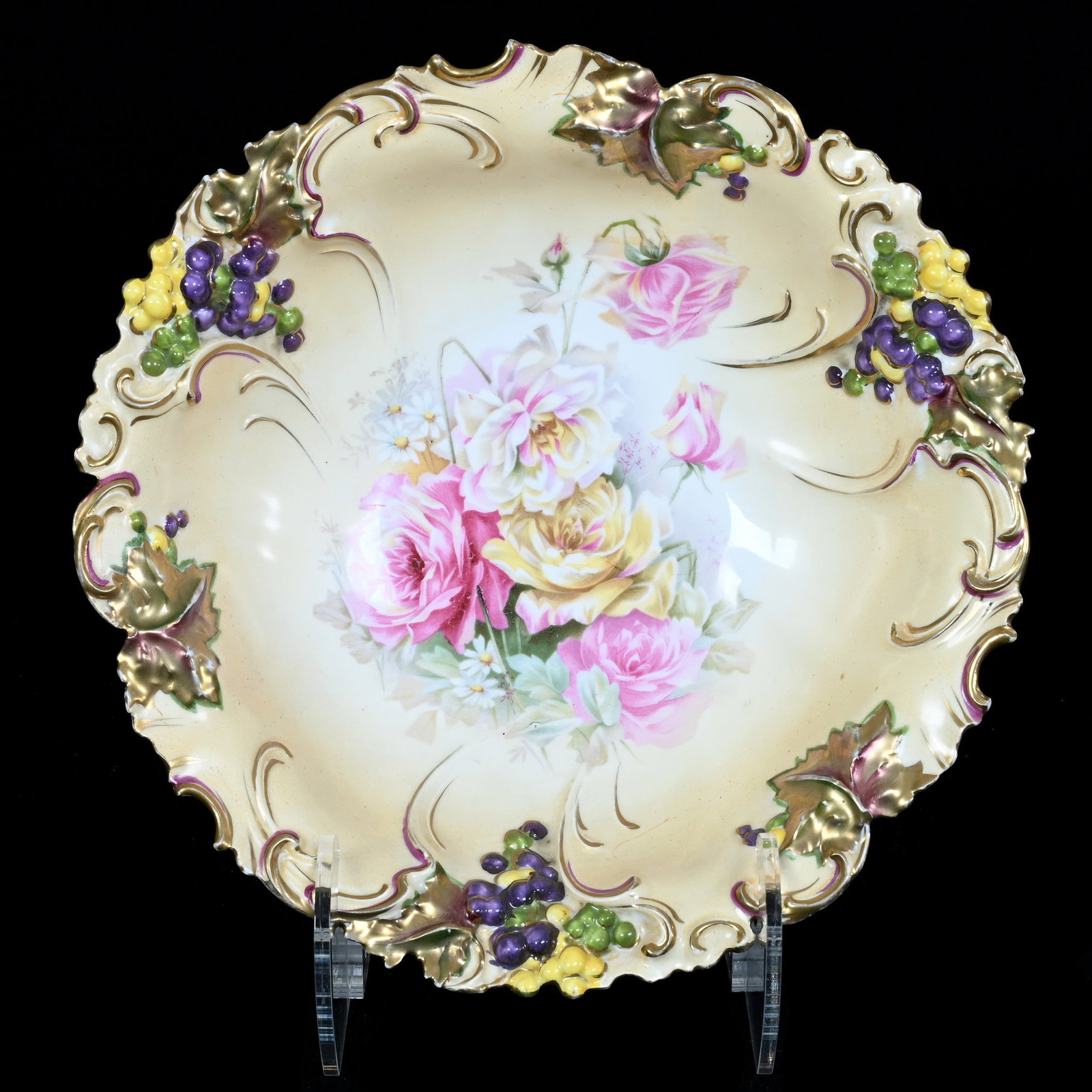 Bowl, Marked R.S. Prussia, Grape And Leaf Mold (1 of 2)