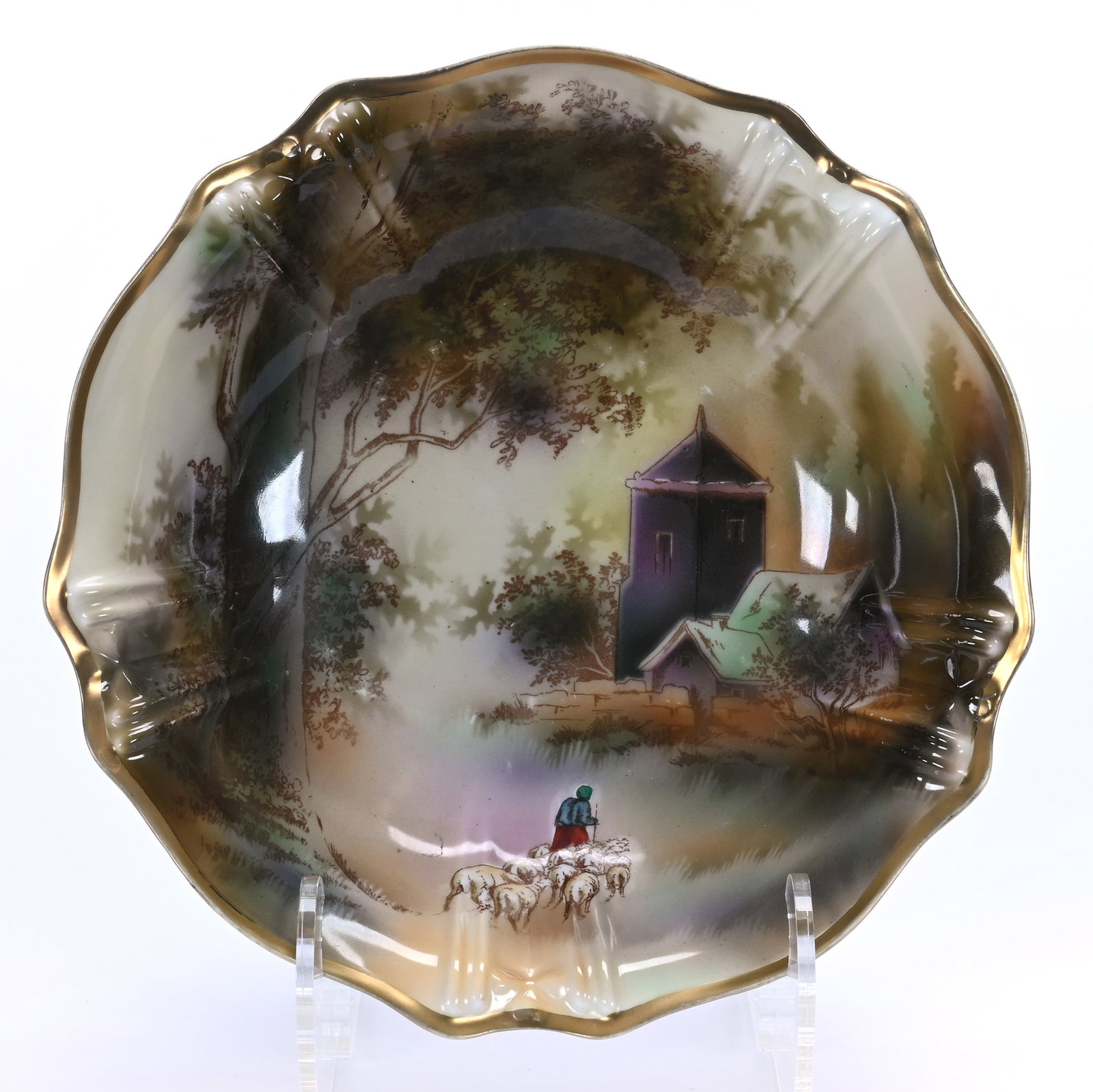 Bowl, Marked R.S. Suhl: Bowl, Marked R.S. Suhl, 10 x 10 x 2.75 Inches, Old Sheepherder Scenic Decor, 1 Pound. LiveAuctioneers Invoices Must Be Paid Using the PAY NOW / CHECK OUT Button Which Includes Fees And Sales Tax. Bob 