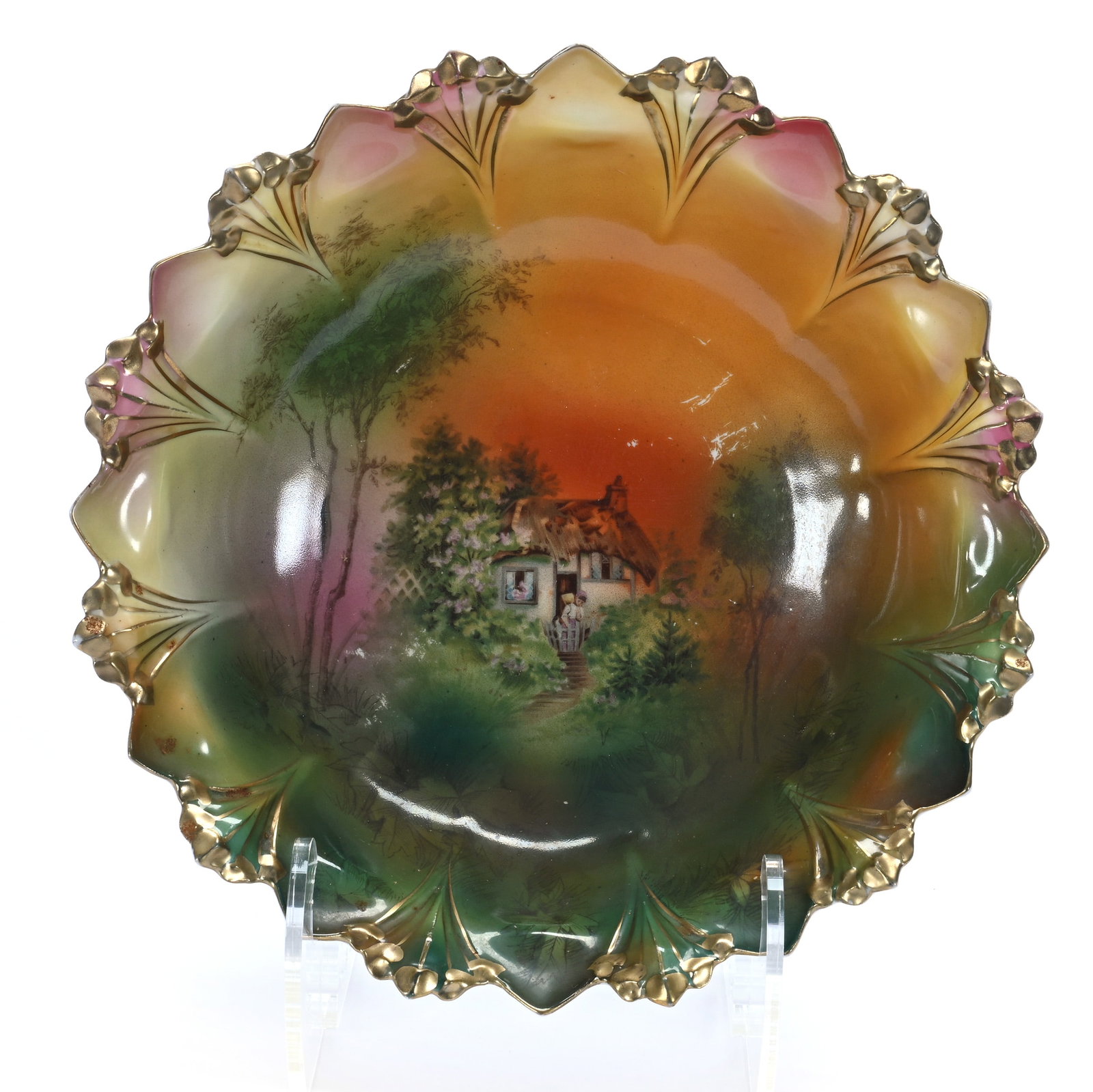 Bowl, Unmarked Prussia, Sawtooth Mold (1 of 2)