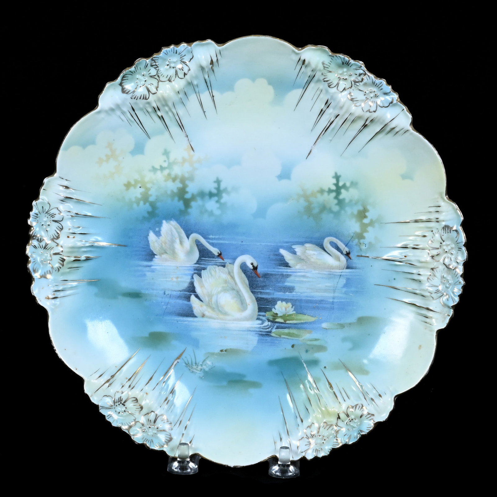Plate, Marked R.S. Prussia, Icicle Mold: Plate, Marked R.S. Prussia, Icicle Mold, 8.75 x 8.5 x 1.25 Inches, Swan Scenic Decor, 0.7 Pounds. LiveAuctioneers Invoices Must Be Paid Using the PAY NOW / CHECK OUT Button Which Includes Fees And