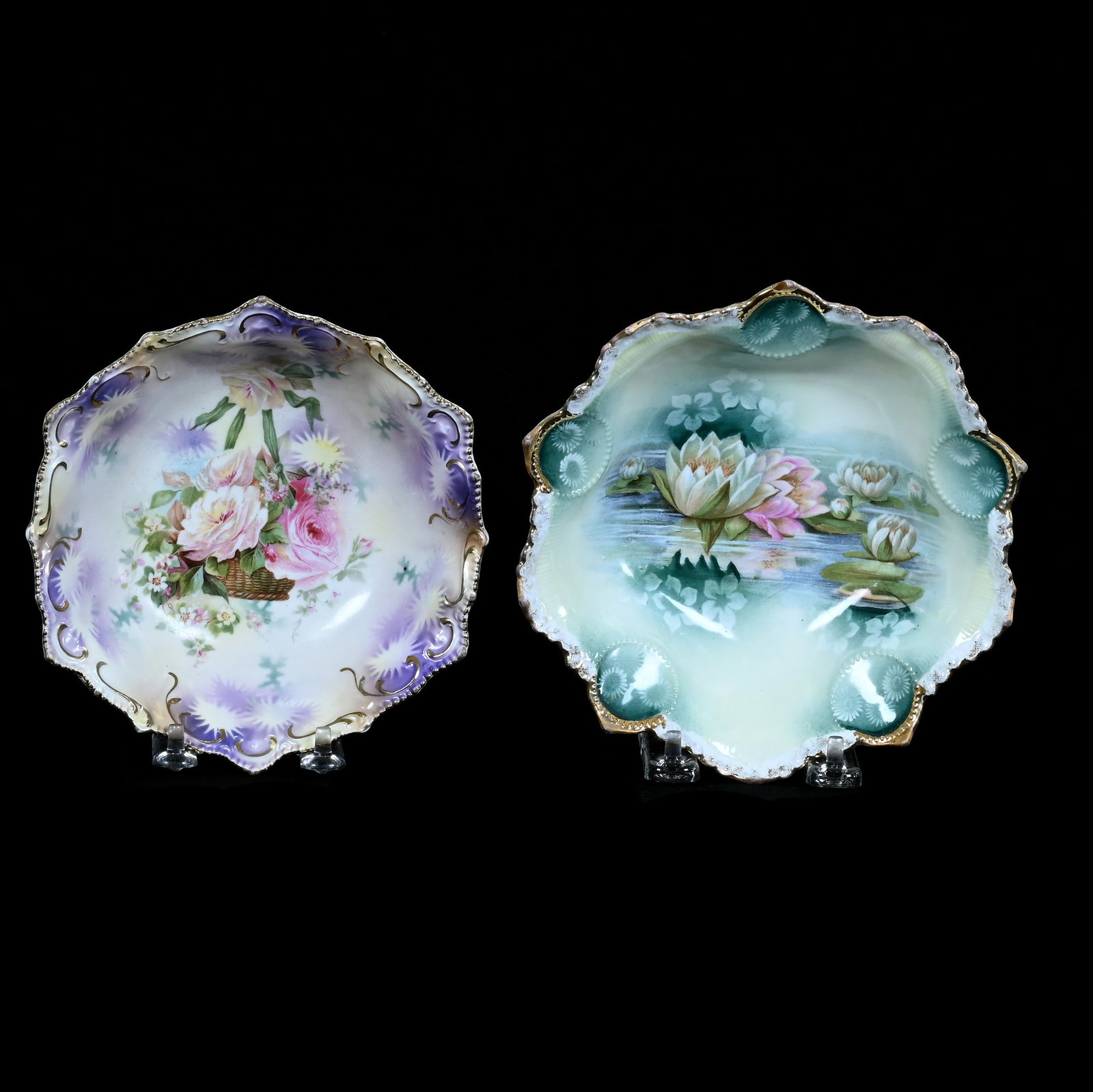 (2) Three-Footed Bowls, Marked R.S. Prussia (1 of 2)