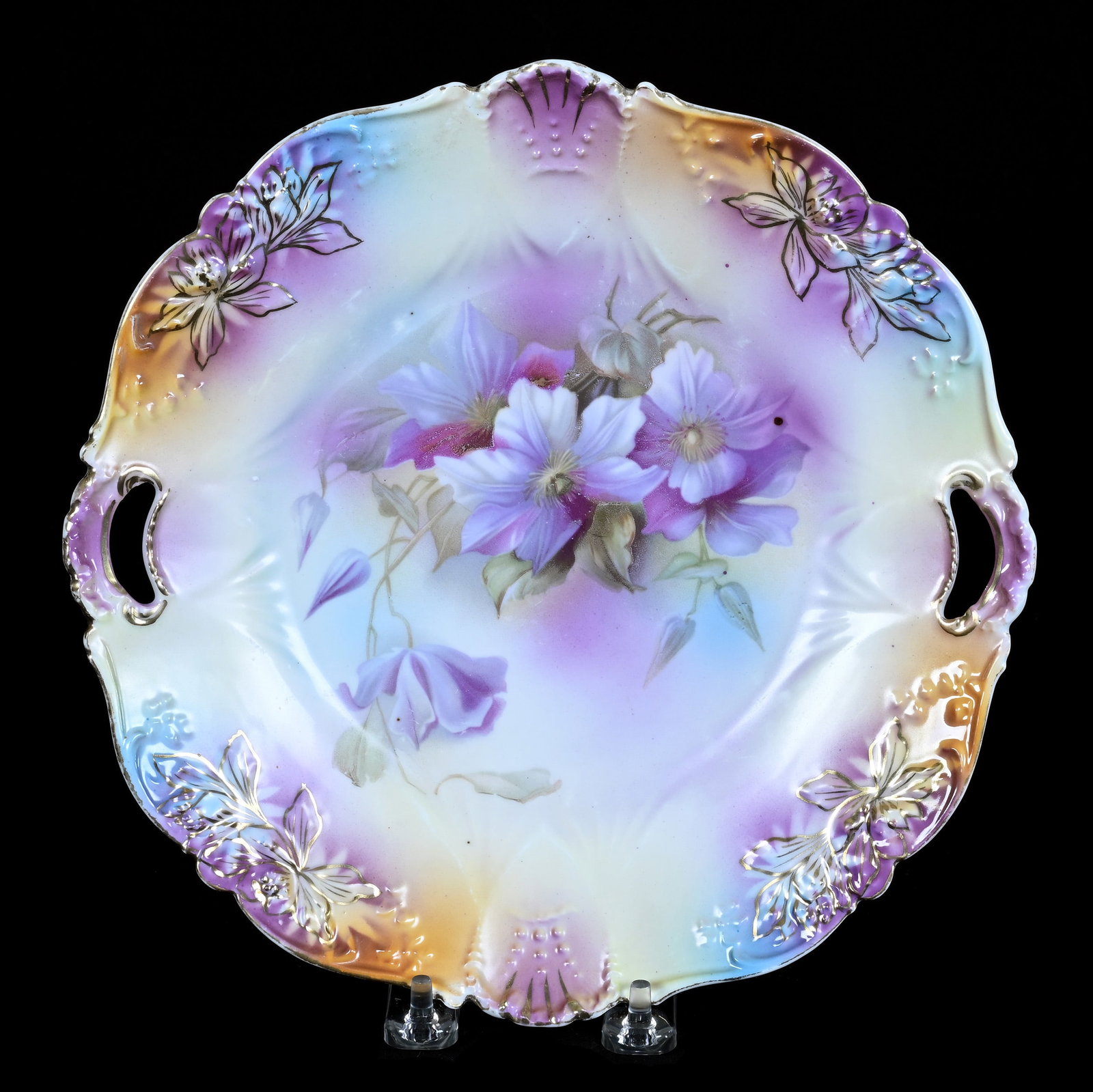 Two Handled Cake Plate, Unmarked R.S. Prussia (1 of 2)