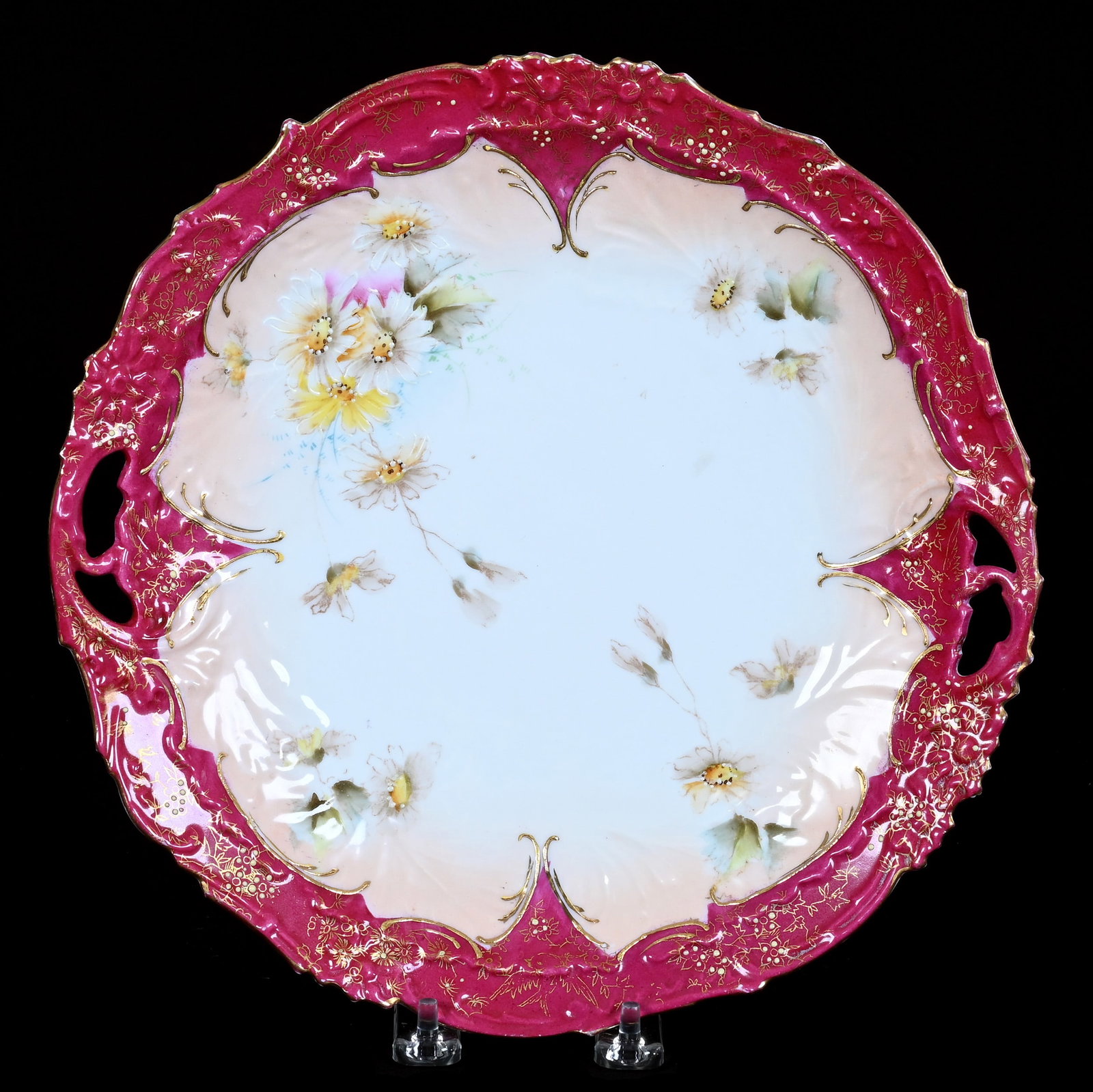 Two Handled Cake Plate, Unmarked R.S. Prussia (1 of 2)