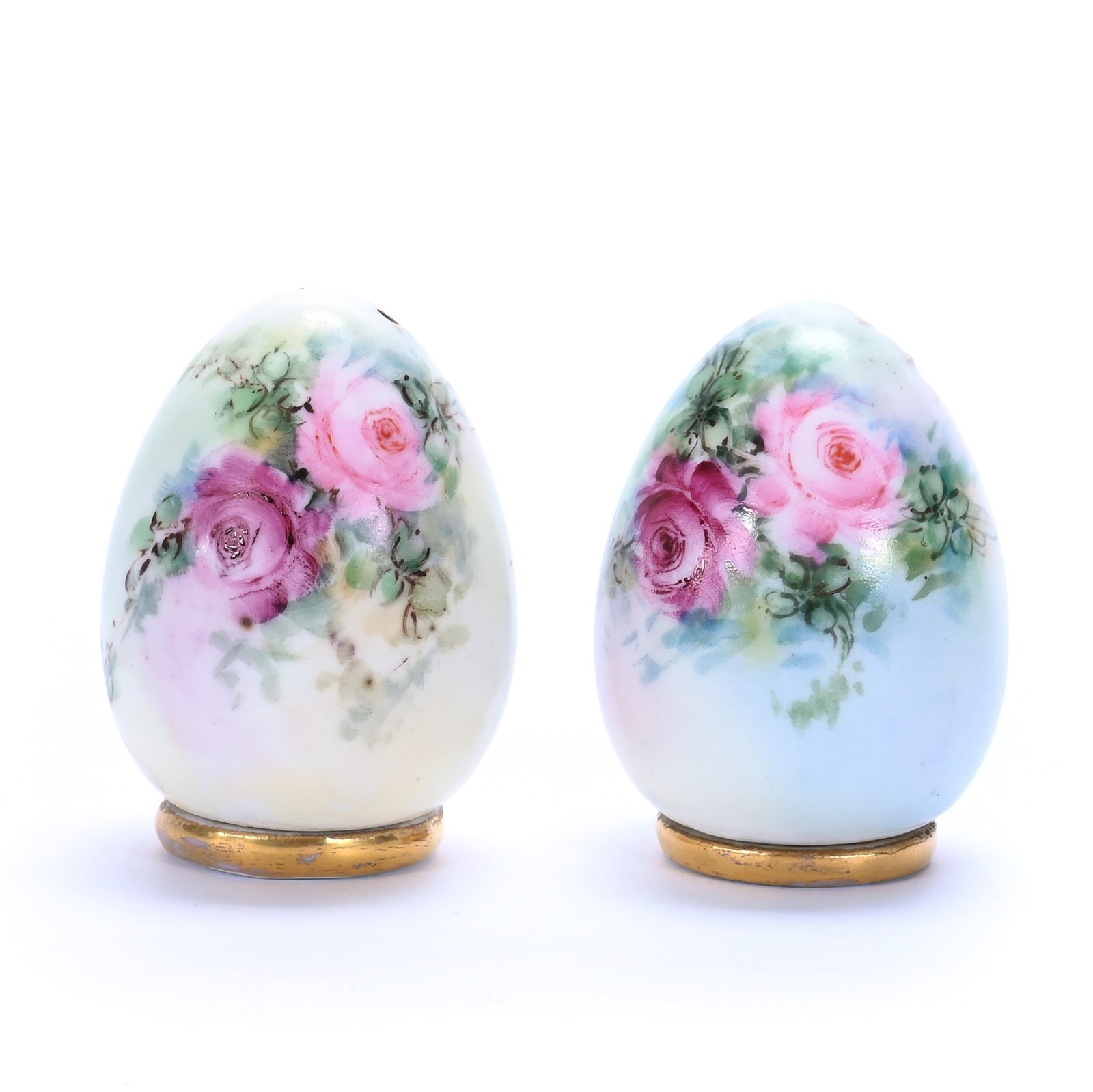 Pair Salt And Pepper Shakers, Crown Prussia Mark: Pair Salt And Pepper Shakers, Crown Prussia Mark, 2.25 x 1.5 x 1.5 Inches, Hand Painted Rose Decor, 0.2 Pounds. LiveAuctioneers Invoices Must Be Paid Using the PAY NOW / CHECK OUT Button Which
