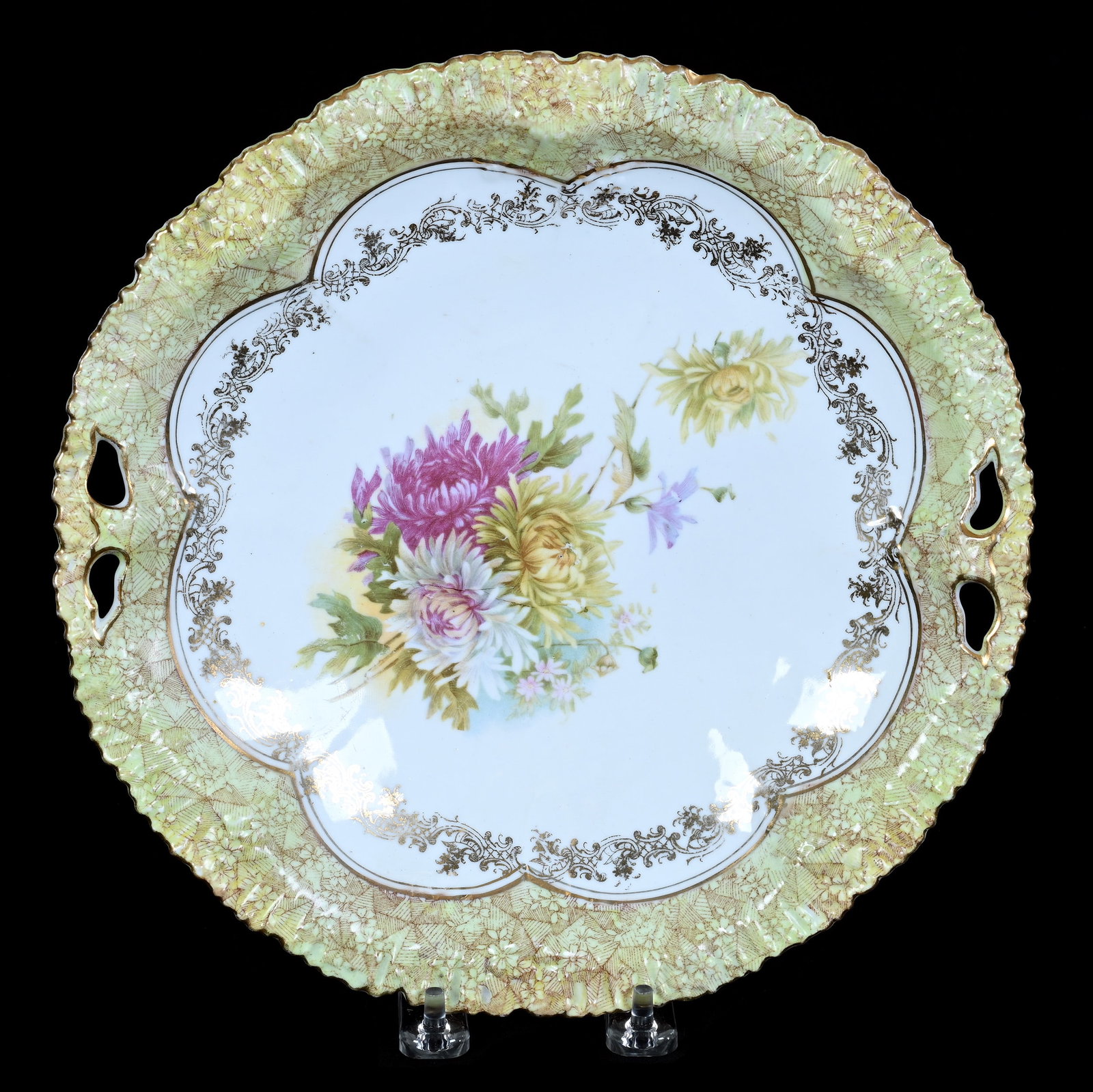 Two Handled Cake Plate, Unmarked R.S. Prussia (1 of 2)