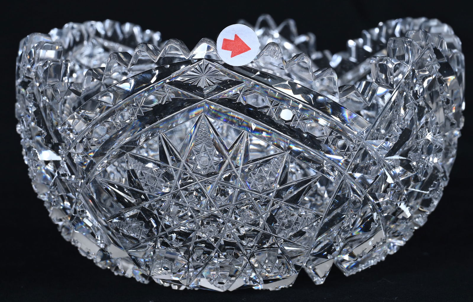 Finger Bowl & Underplate, American Brilliant Cut Glass, Signed Libbey Snow Crystal Pattern - 4