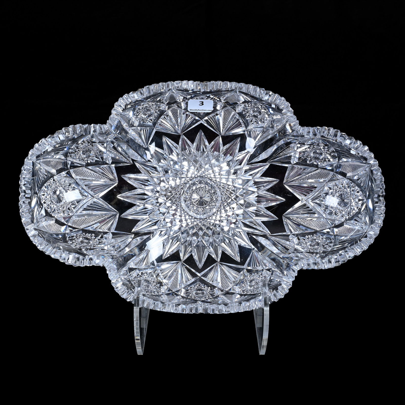 Serving Bowl, Blown Mold, American Brilliant Cut Glass, Pattern #293 By Dorflinger (1 of 4)