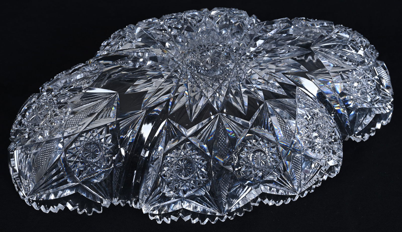 Serving Bowl, Blown Mold, American Brilliant Cut Glass, Pattern #293 By Dorflinger - 3