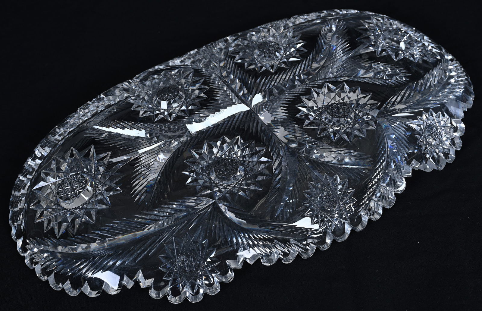 Ice Cream Tray, American Brilliant Cut Glass, Signed Libbey - 2