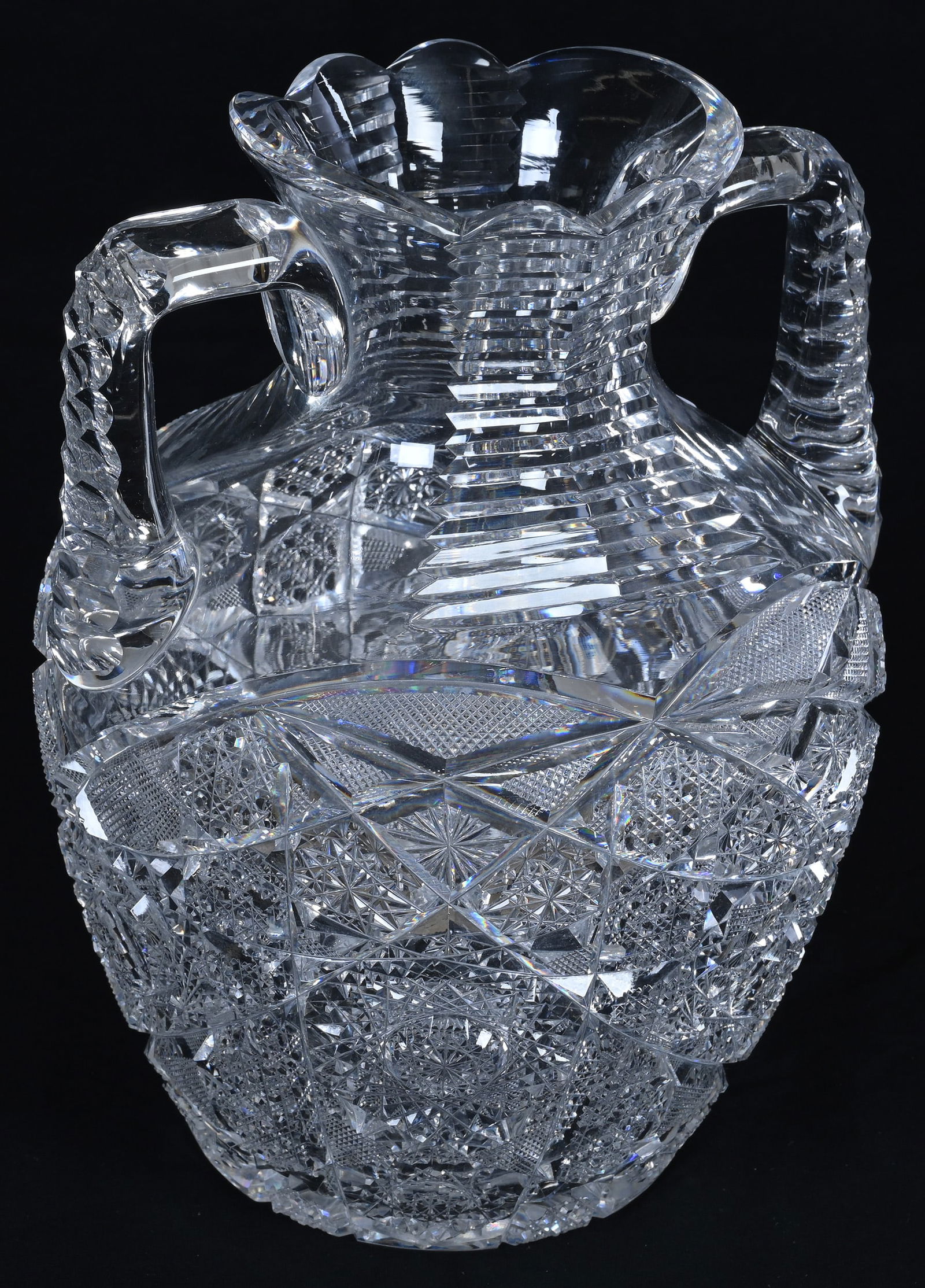 Two Handled Vase, American Brilliant Cut Glass - 2