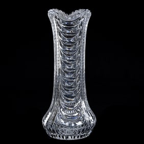 Vase, American Brilliant Cut Glass, Signed Libbey Morello Pattern