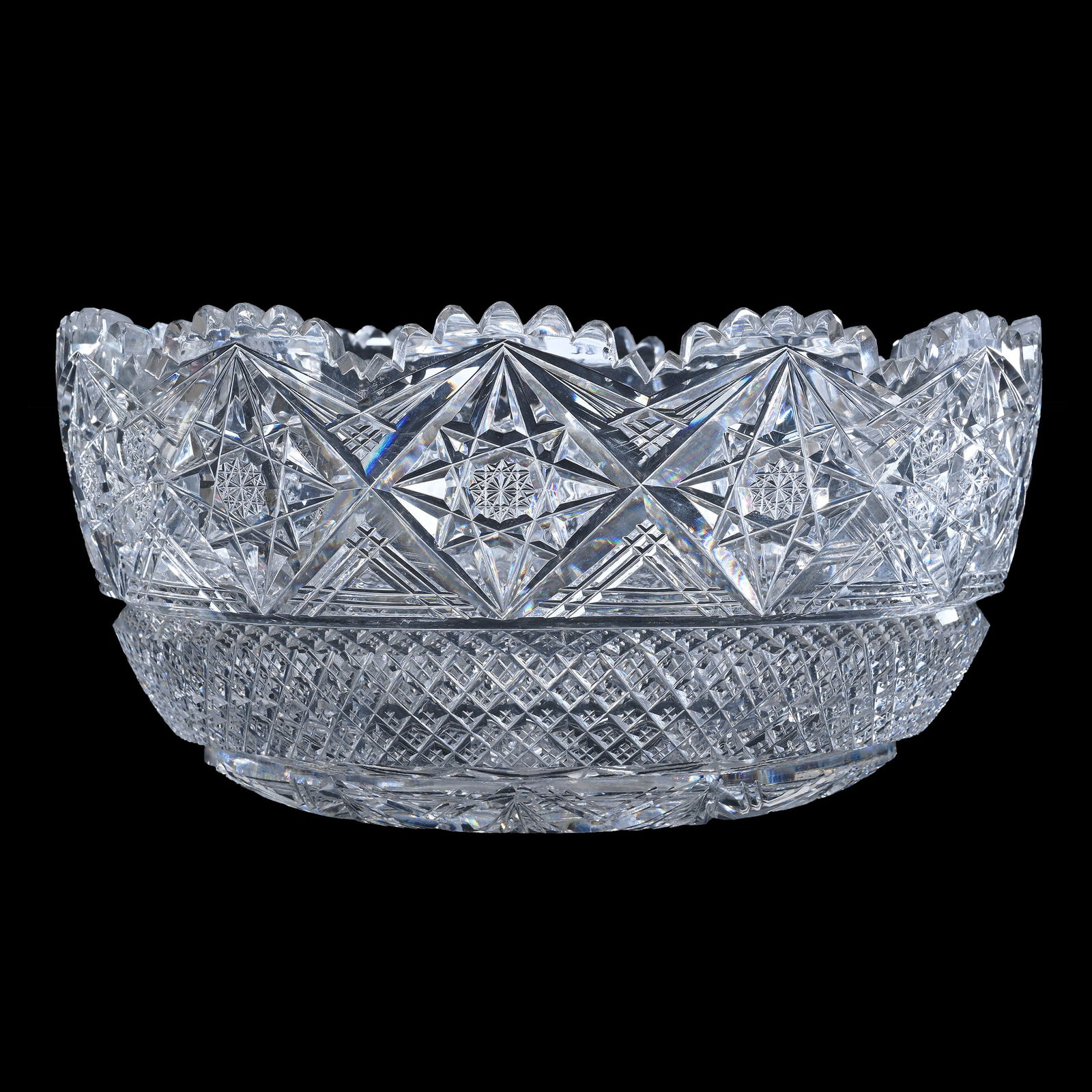 One Piece Punch Bowl, American Brilliant Cut Glass, Attributed To J. Hoare (1 of 3)