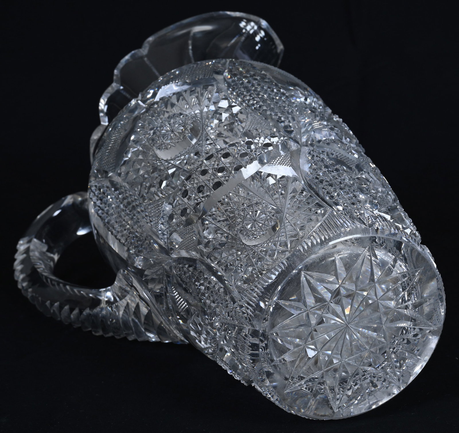 Large Tankard, American Brilliant Cut Glass - 3