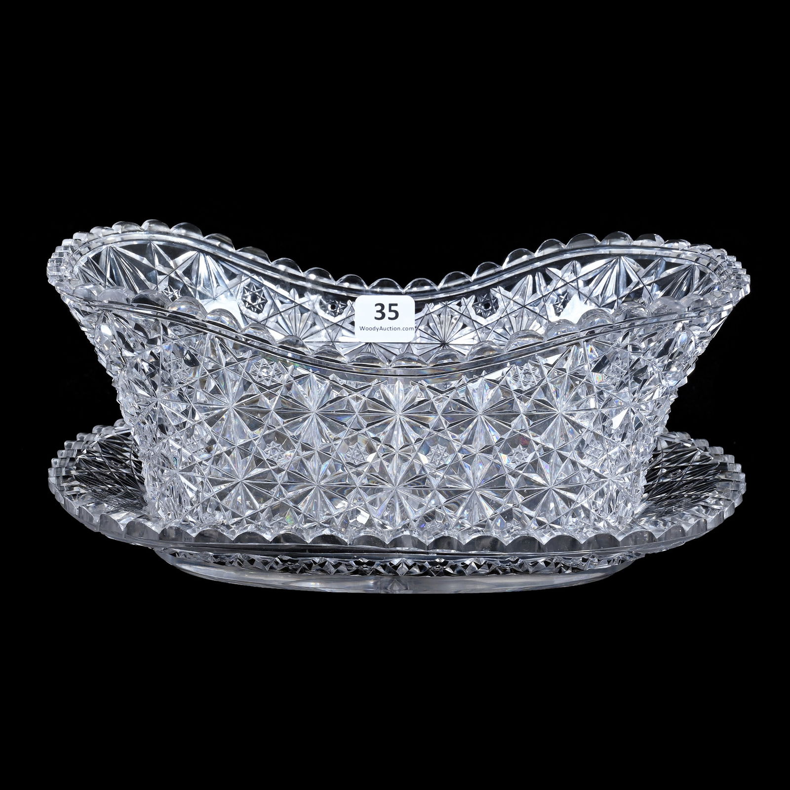 Salad Set, Two Piece, American Brilliant Cut Glass, Briante Pattern By Dorflinger (1 of 3)