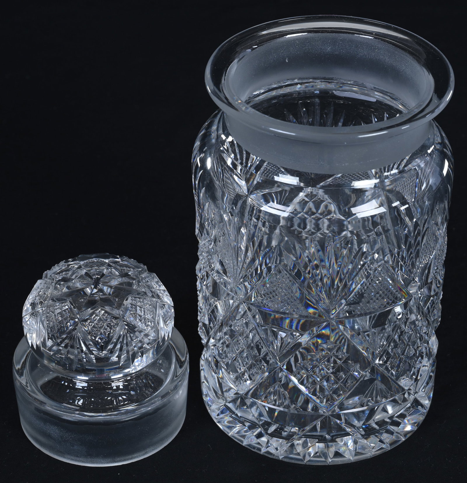 Humidor, American Brilliant Cut Glass, Colonial Pattern By Dorflinger - 2