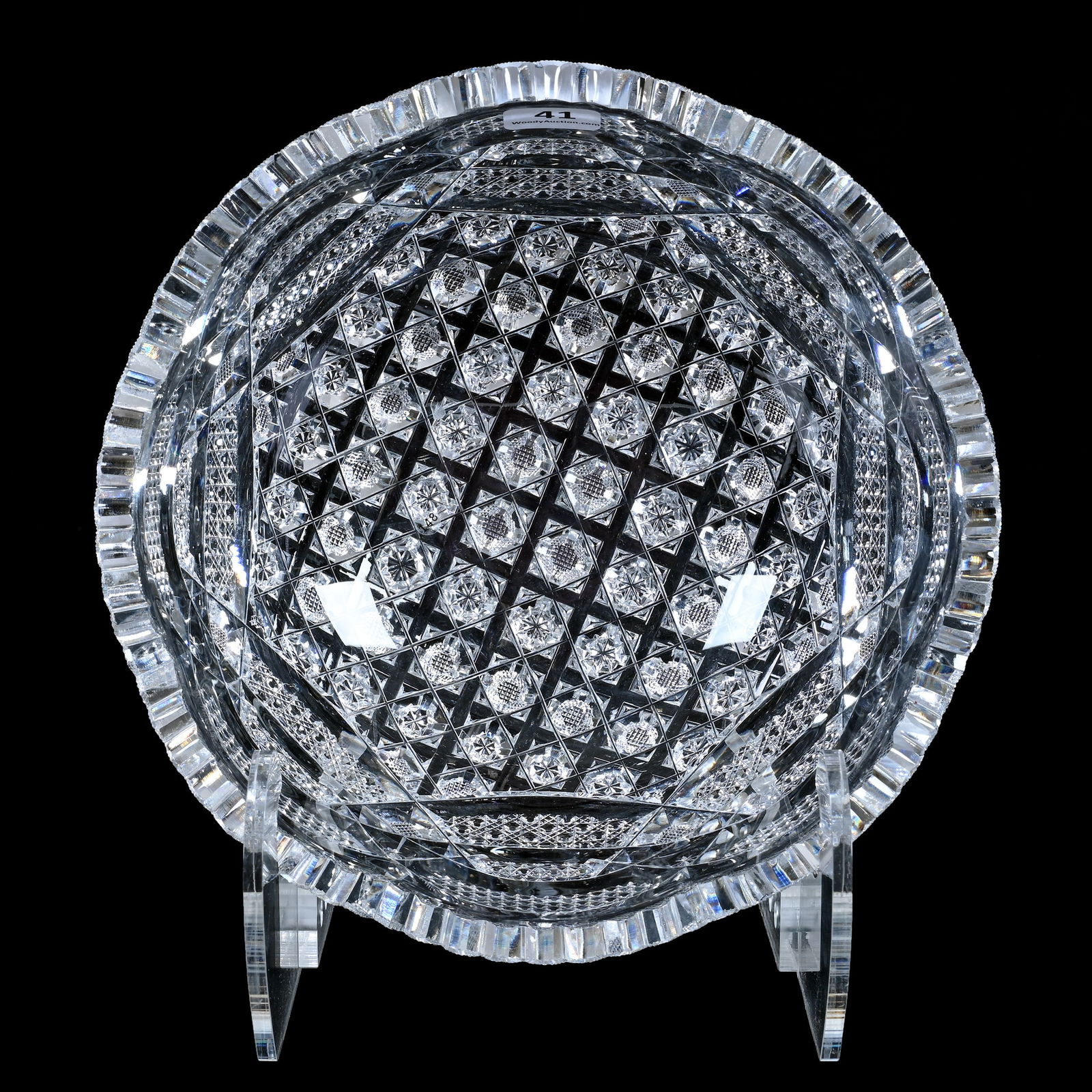 Bowl, American Brilliant Cut Glass, Rainbow Pattern By Central Cut Glass (1 of 3)