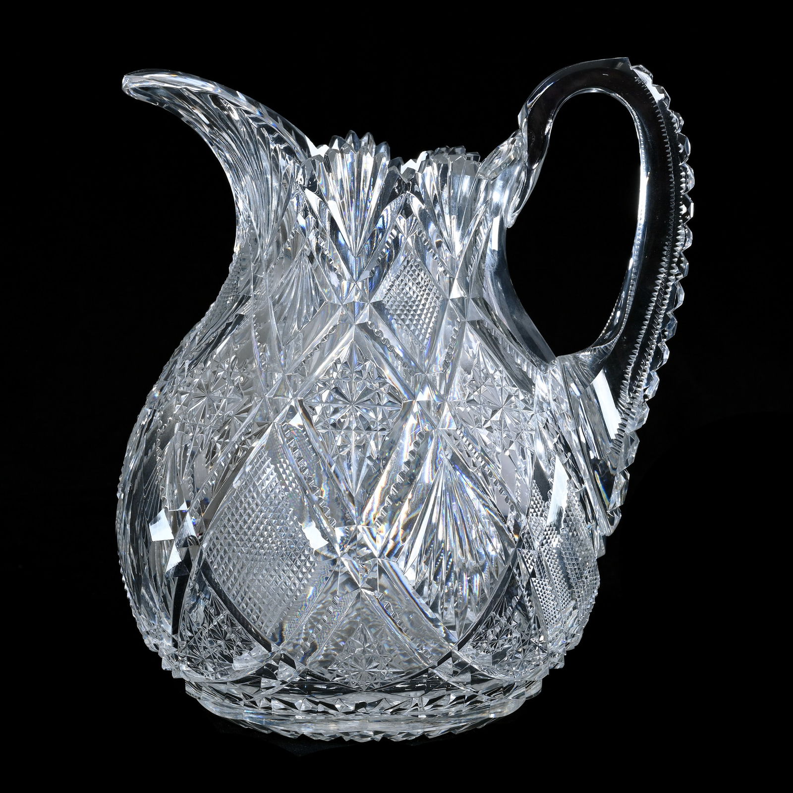 Pitcher, American Brilliant Cut Glass, Parisian Pattern By Dorflinger (1 of 3)
