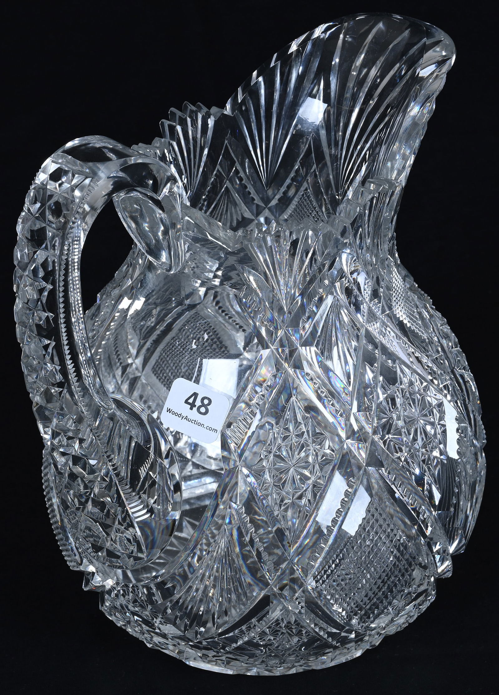 Pitcher, American Brilliant Cut Glass, Parisian Pattern By Dorflinger - 2