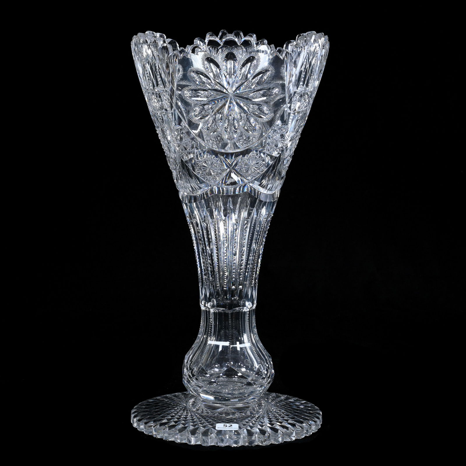 Pedestal Vase, Flared, American Brilliant Cut Glass (1 of 3)