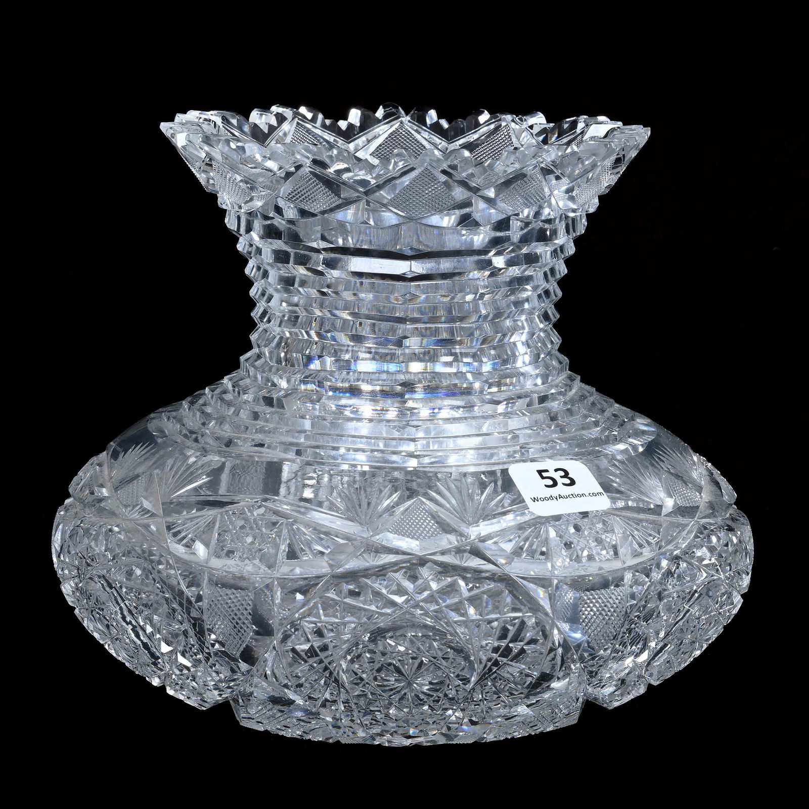 Flower Center, American Brilliant Cut Glass, Pattern No. 33 By Elmira (1 of 3)