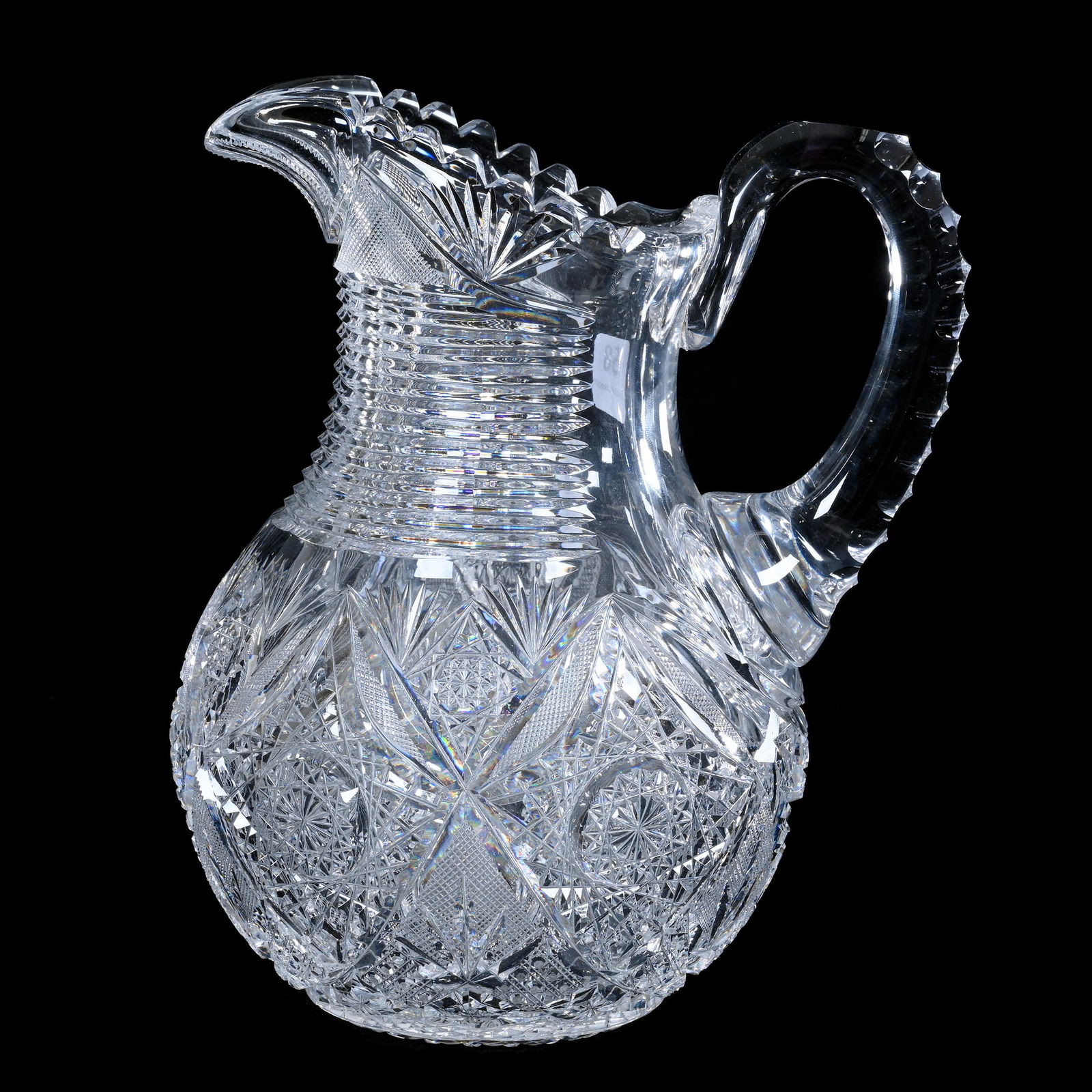Water Pitcher, American Brilliant Cut Glass, Pattern No. 100 By Elmira (1 of 3)