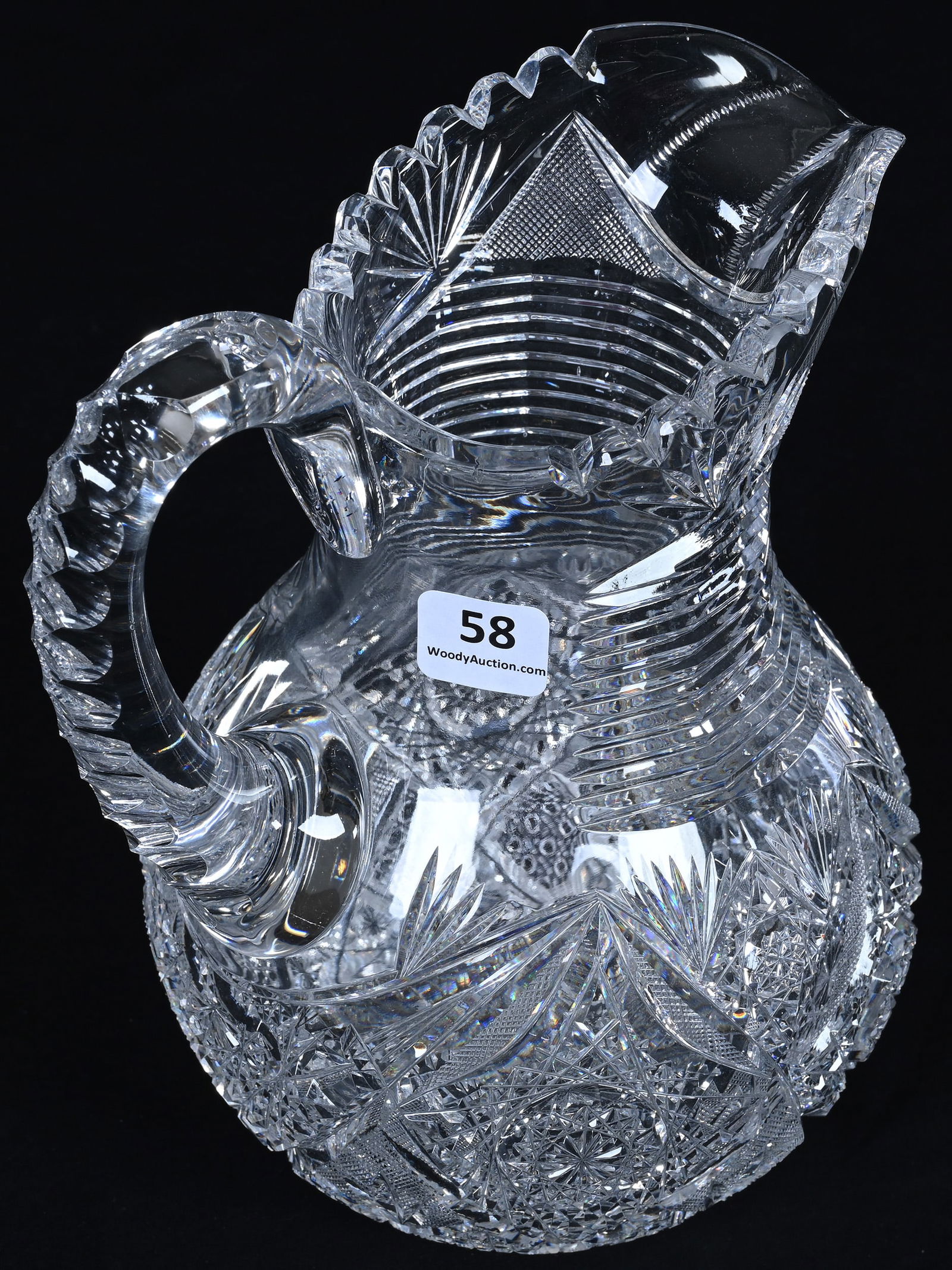 Water Pitcher, American Brilliant Cut Glass, Pattern No. 100 By Elmira - 2