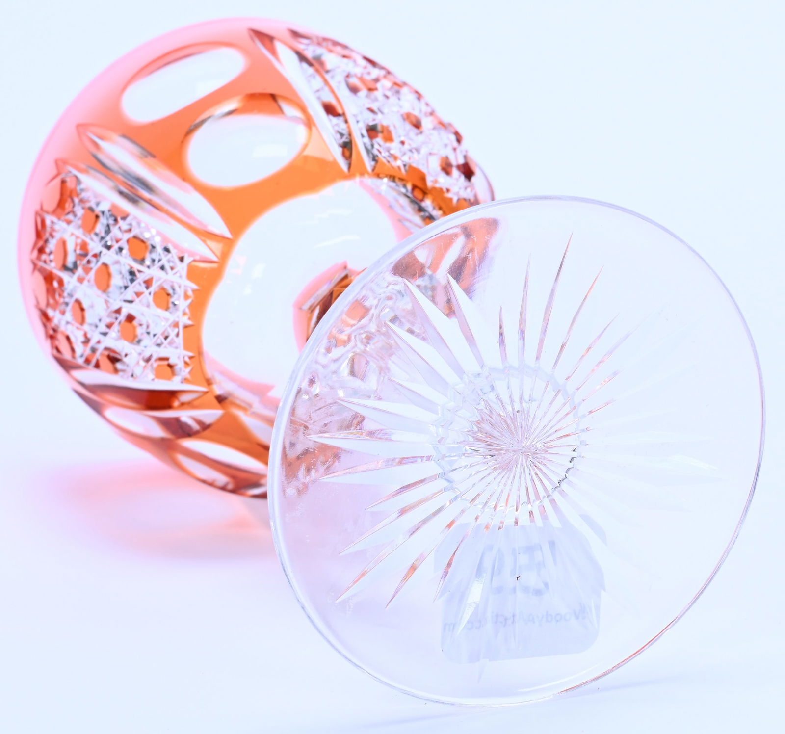 Wine Stem, American Brilliant Cut Glass, Tangerine Cut To Clear Montrose Pattern By Dorflinger - 3