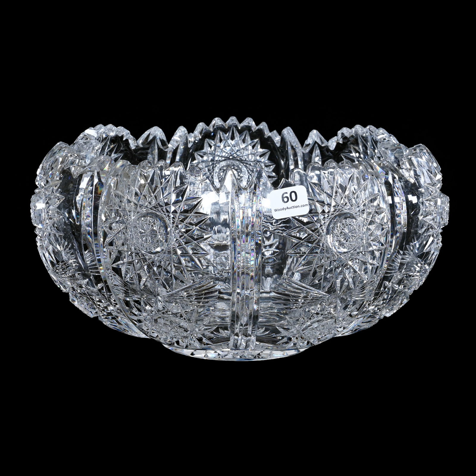 Bowl, Blown Mold, American Brilliant Cut Glass, Signed Hawkes (1 of 10)