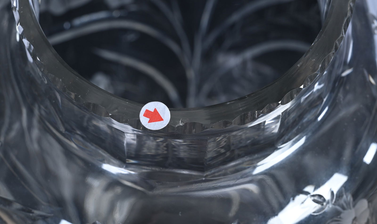 Vase, American Brilliant Cut Glass, Signed Hawkes, Engraved Iris Pattern - 4