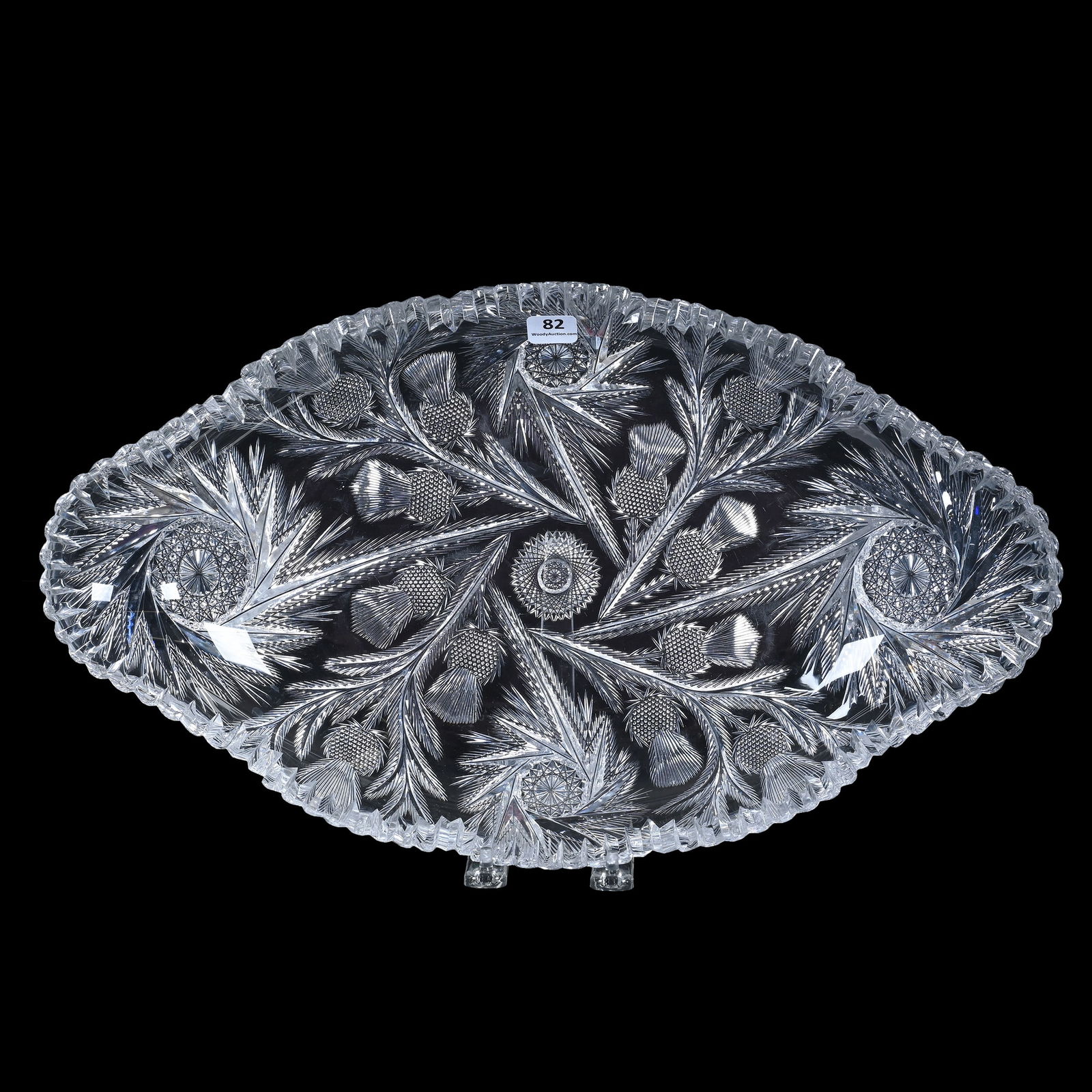 Ice Cream Tray, American Brilliant Cut Glass, Thistle Pattern Designed By W.C. Anderson (1 of 2)