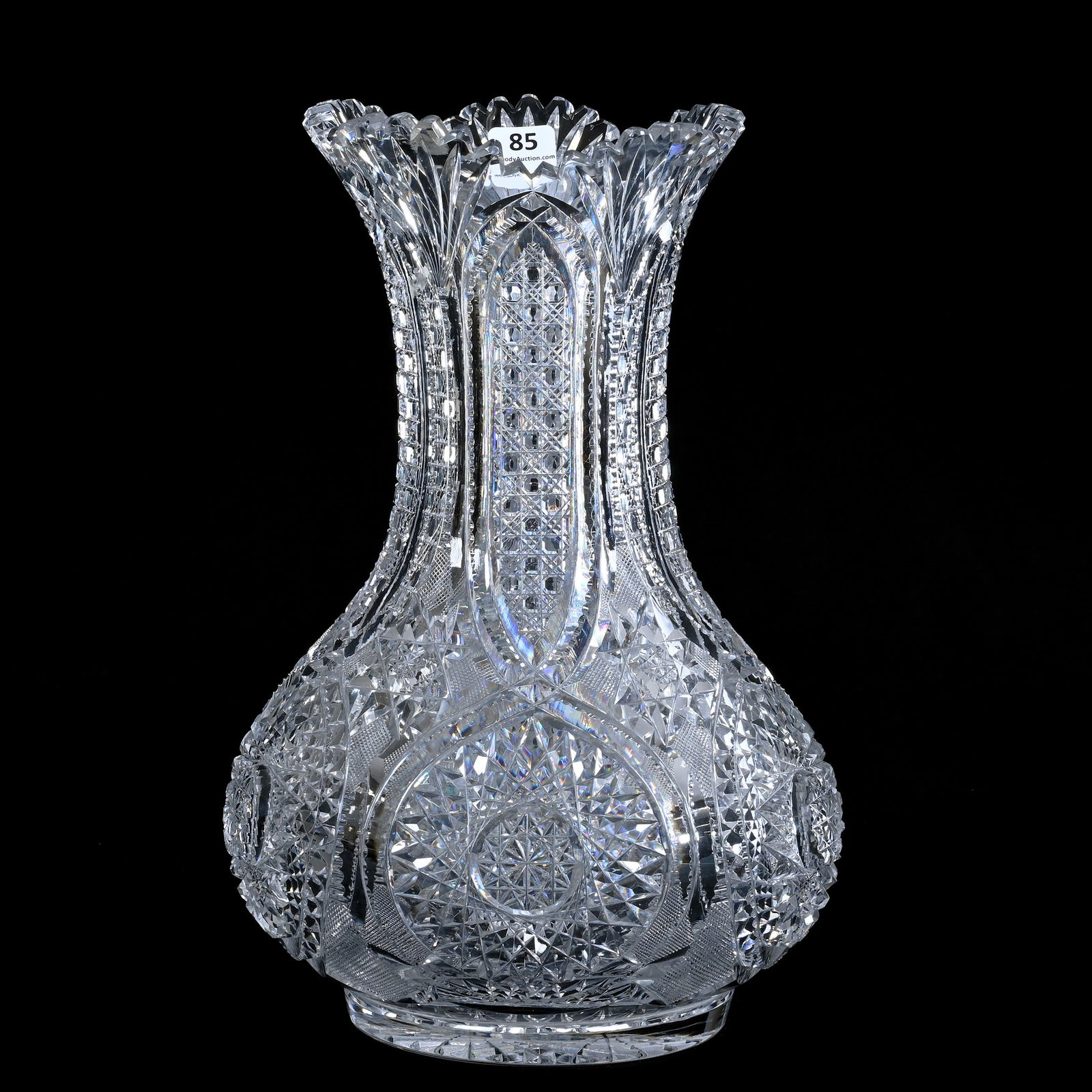 Vase, American Brilliant Cut Glass, Rich Cut Pattern By Dorflinger, Shape #129 (1 of 3)