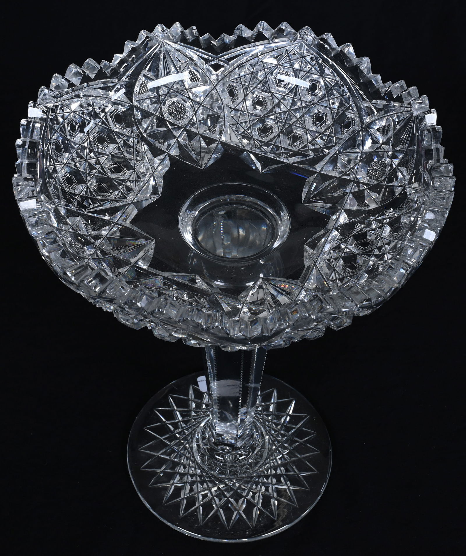 Compote, American Brilliant Cut Glass, Pattern Resembles Limoges By J. Hoare - 2