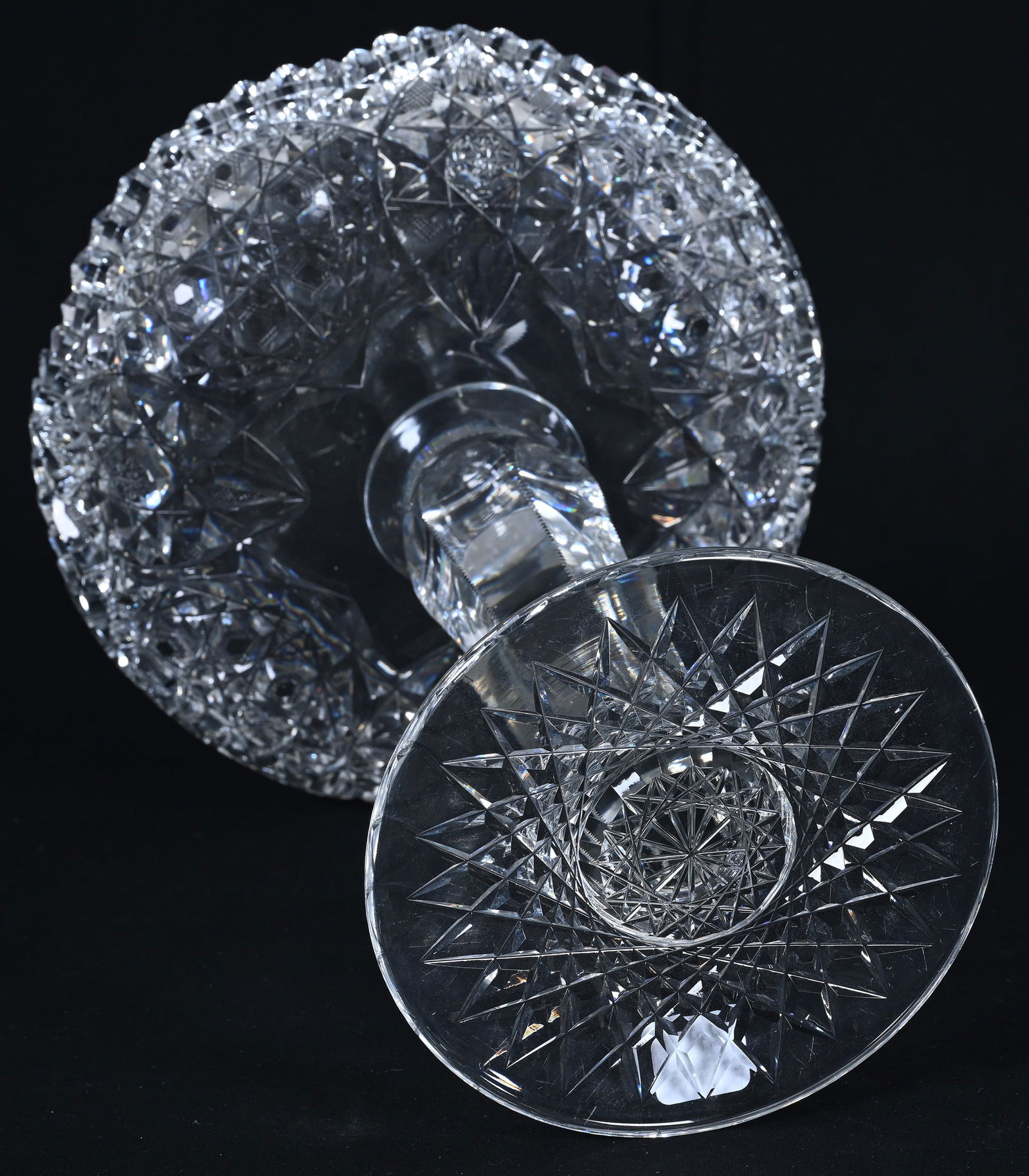 Compote, American Brilliant Cut Glass, Pattern Resembles Limoges By J. Hoare - 3