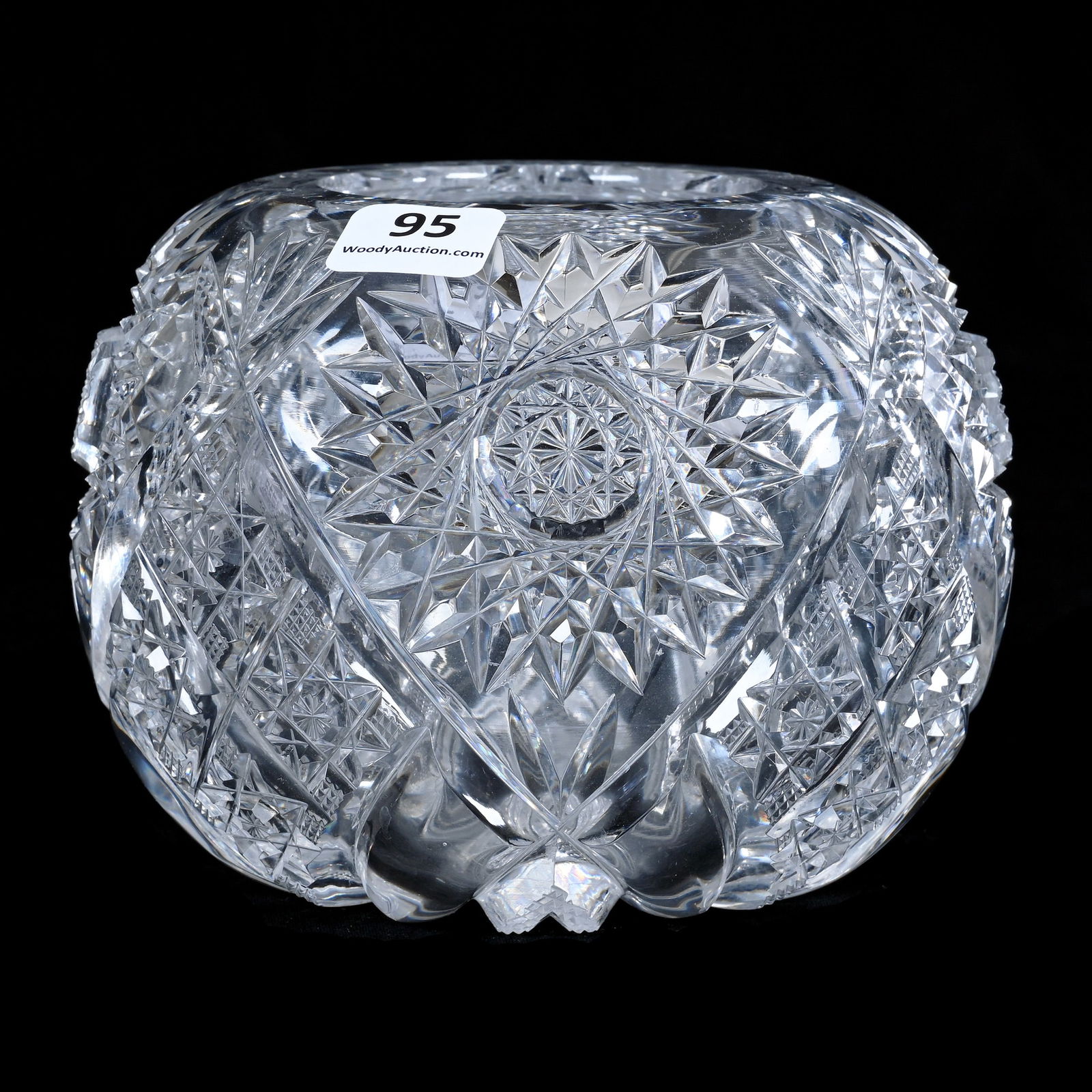 Rose Bowl, American Brilliant Cut Glass, Columbia Pattern By Bergen (1 of 3)