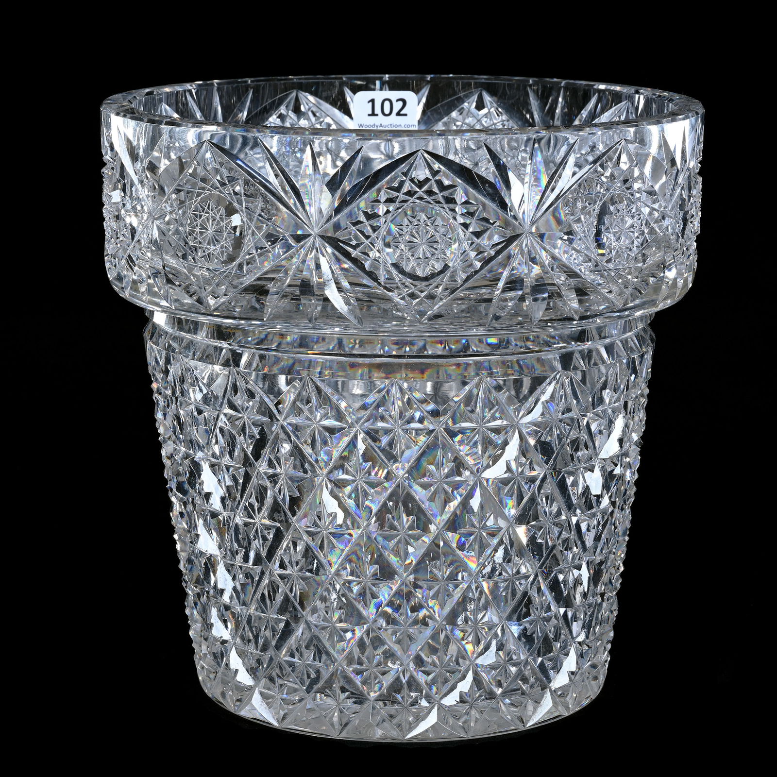 Ice Cooler/Flower Pot, American Brilliant Cut Glass, Signed Hawkes (1 of 3)
