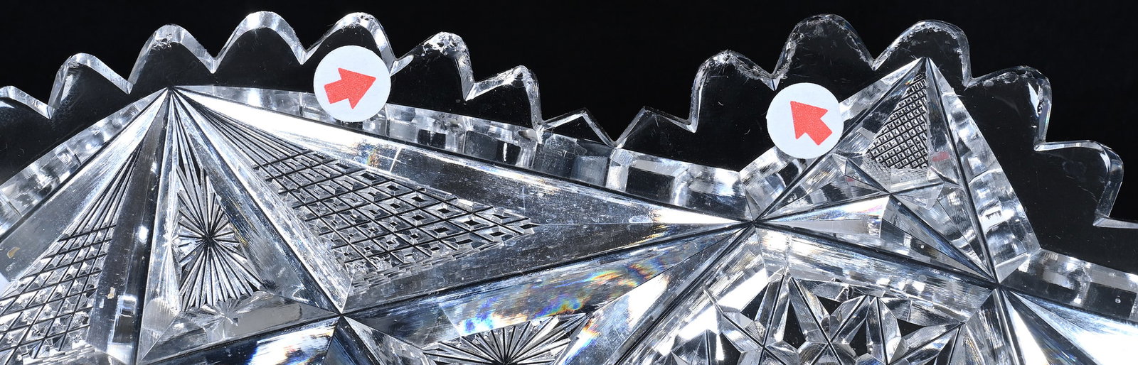 Round Tray, American Brilliant Cut Glass, Signed Libbey Colonna Pattern - 3