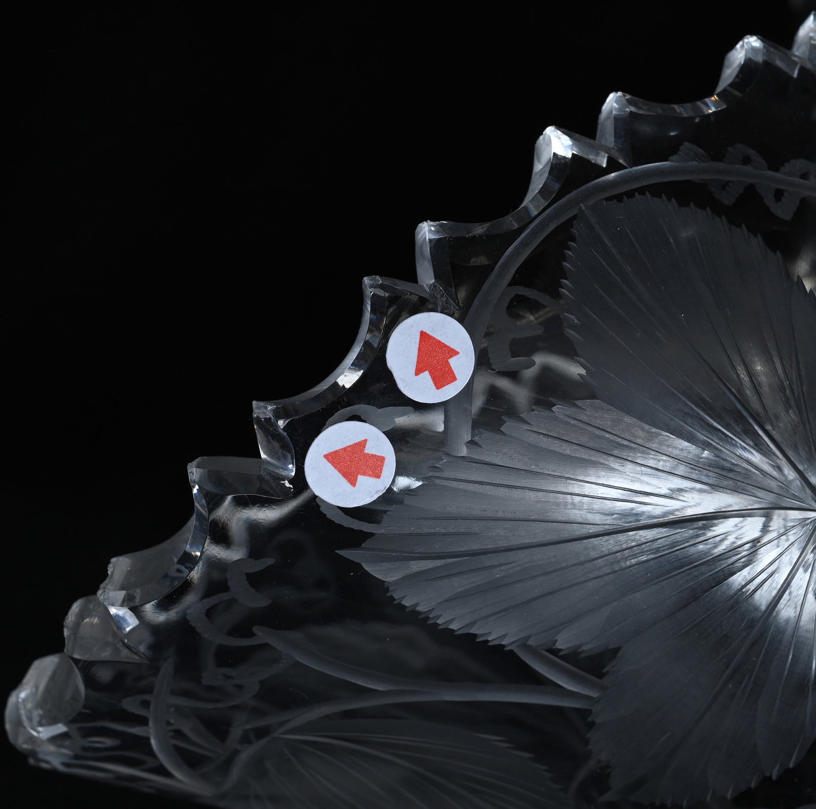 Basket, American Brilliant Cut Glass, Finely Engraved Vintage Pattern Attributed To Tuthill - 5