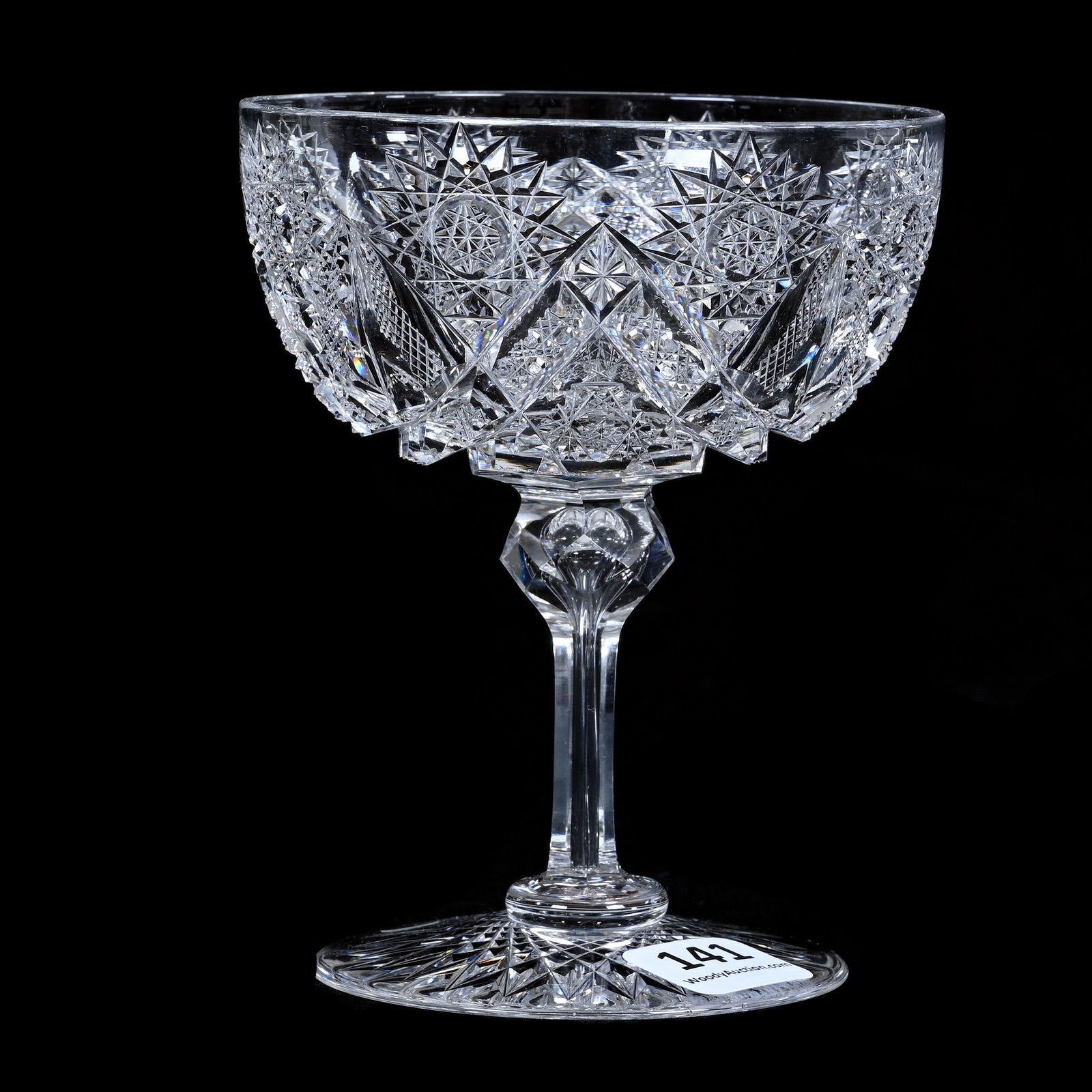Champagne Stem, American Brilliant Cut Glass, Eleanor Pattern By J. Hoare (1 of 3)