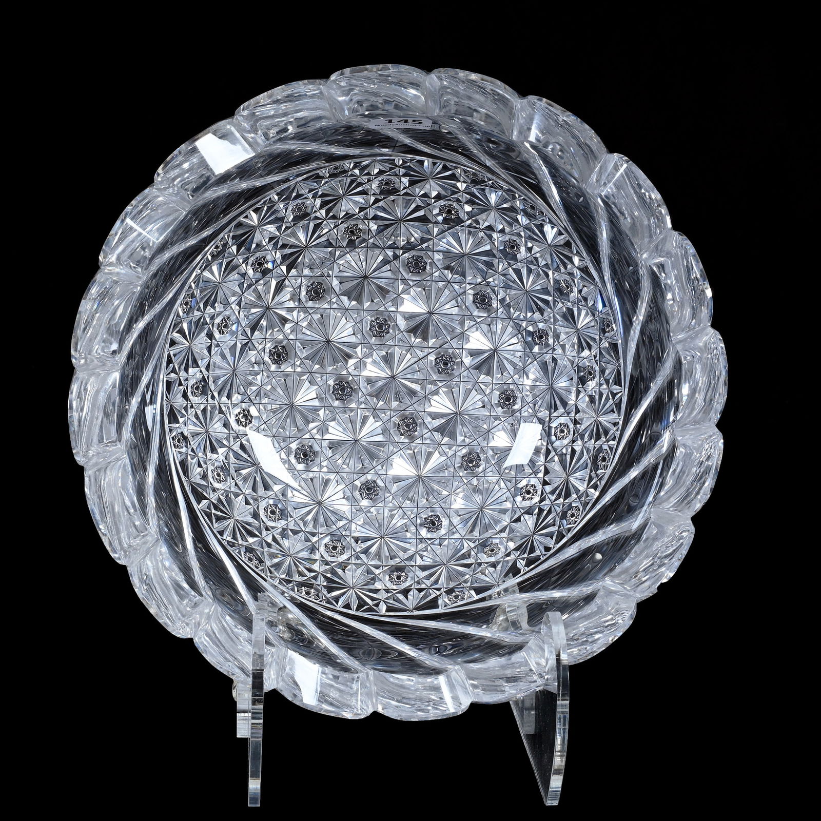 Bowl, American Brilliant Cut Glass, Russian And Swirl Pattern (1 of 3)