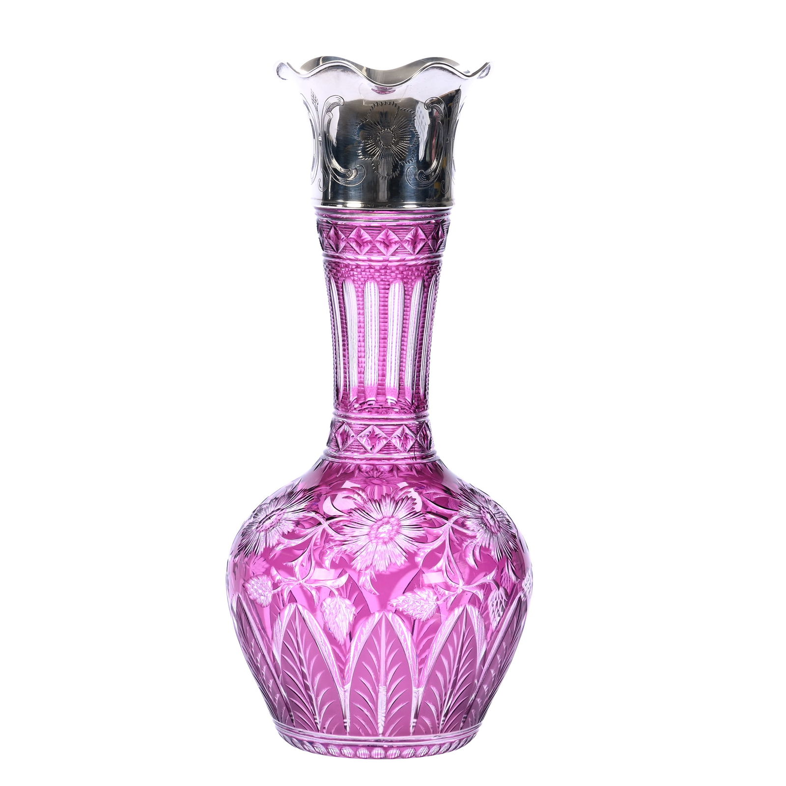 Vase, Brilliant Period Cut Glass, Amethyst Cut To Clear, Attributed To Stevens & Williams (1 of 4)