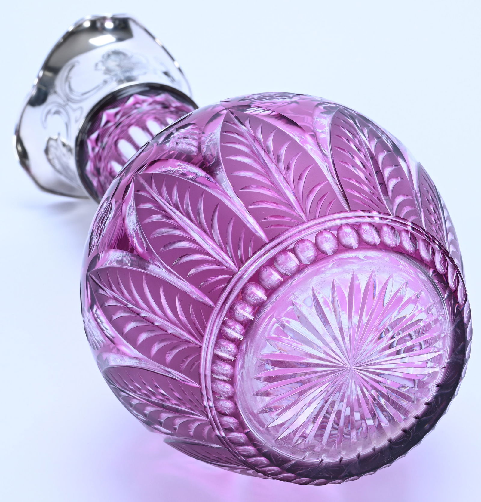 Vase, Brilliant Period Cut Glass, Amethyst Cut To Clear, Attributed To Stevens & Williams - 3