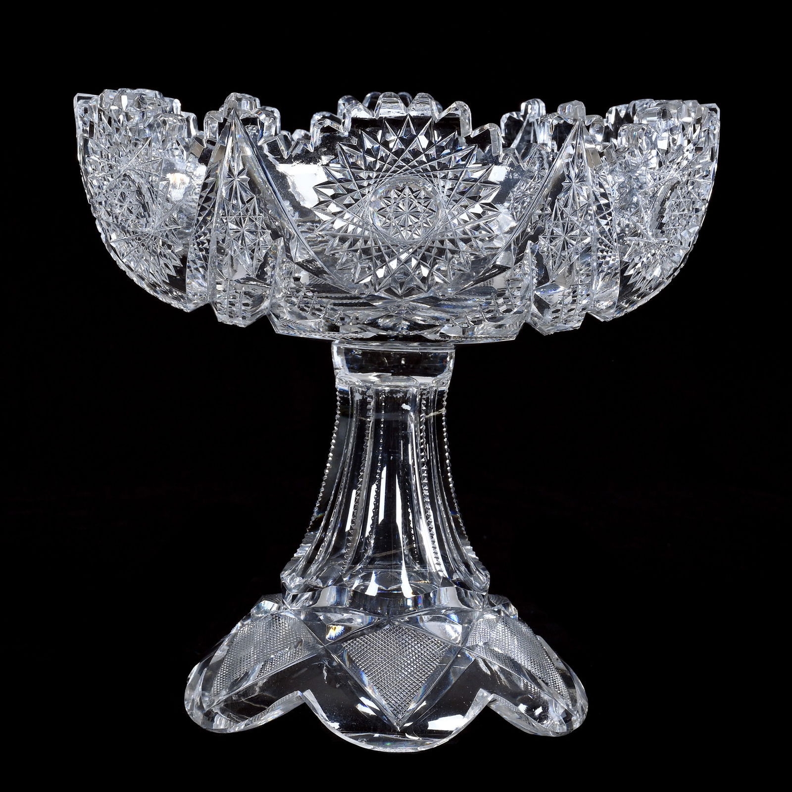 Compote, ABCG, Six-Point Ribbon Star With Hobstar, Nailhead Diamond And Crosscutting (1 of 5)