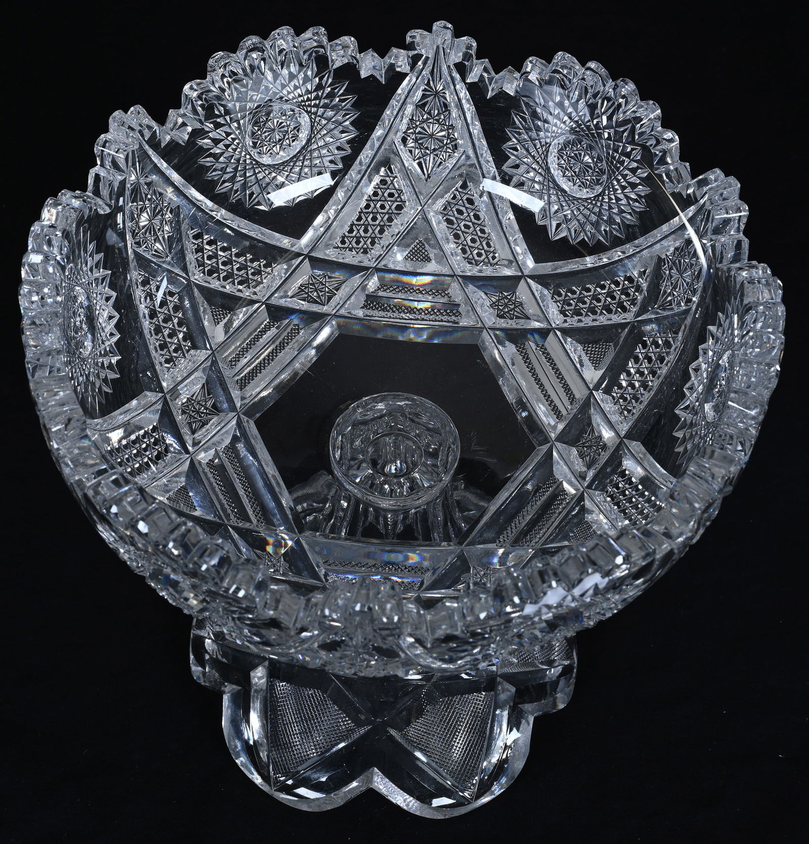 Compote, ABCG, Six-Point Ribbon Star With Hobstar, Nailhead Diamond And Crosscutting - 2